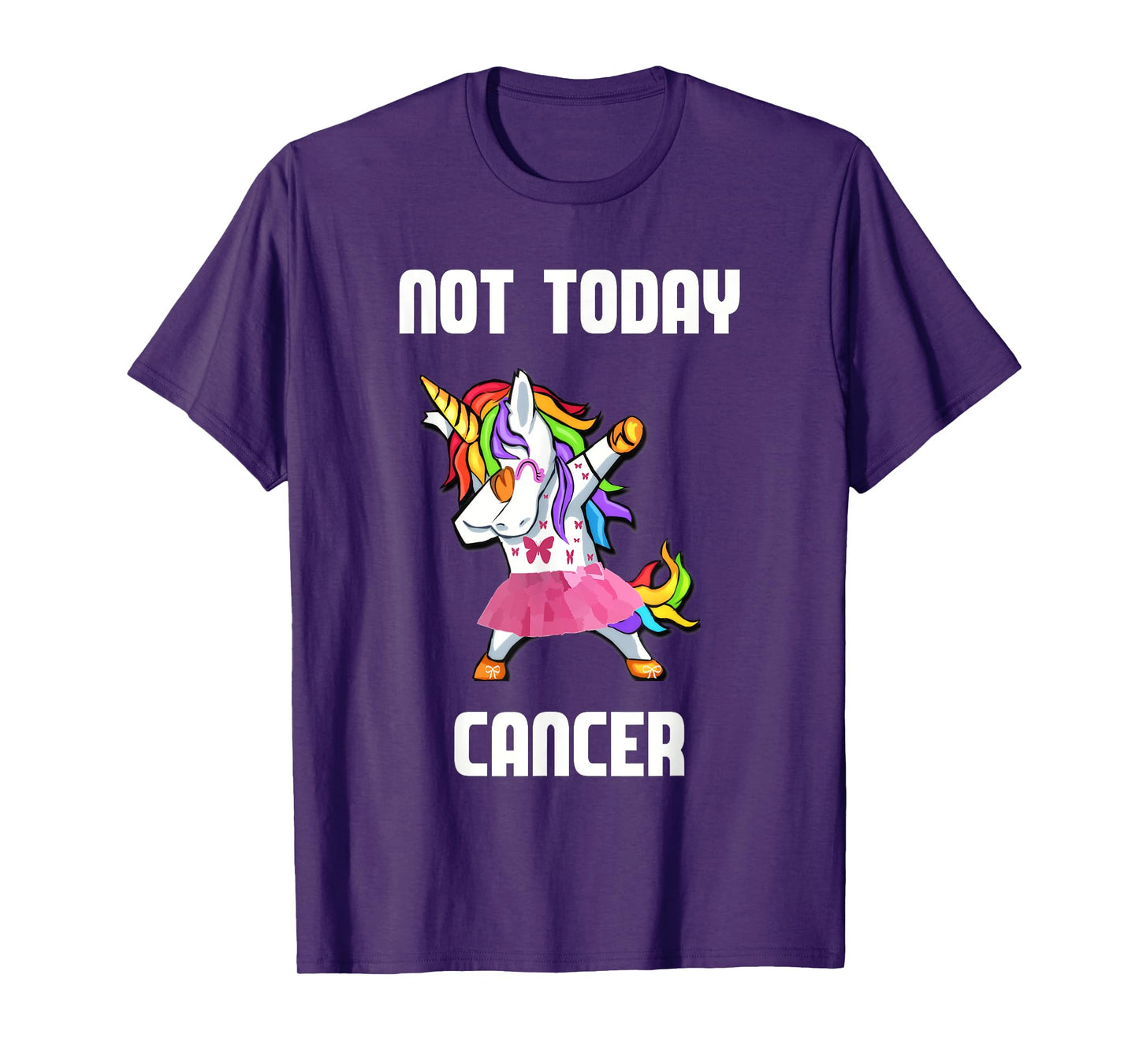 Not Today Cancer Dabbing Unicorn Survivor Girls Women TShirt T-Shirt