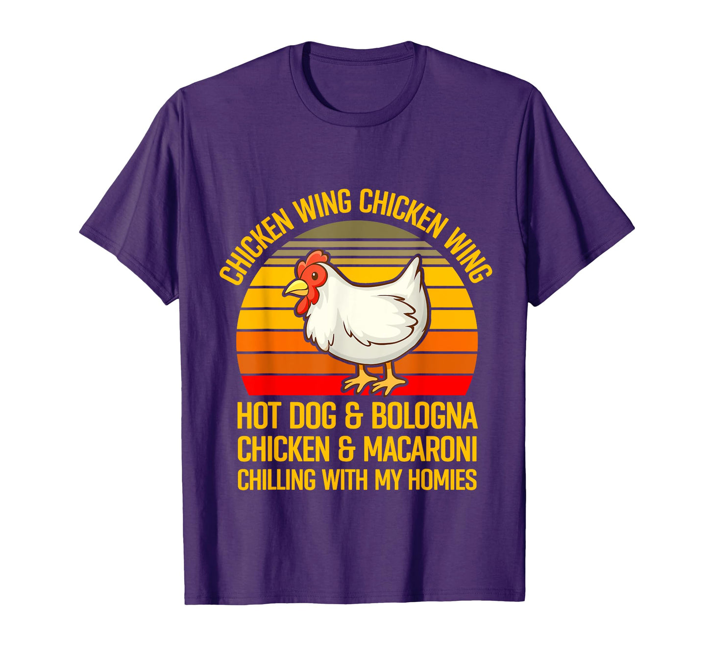 Funny Chicken Wing Song Lyric Hot Dog Bologna Macaroni Kids T-Shirt