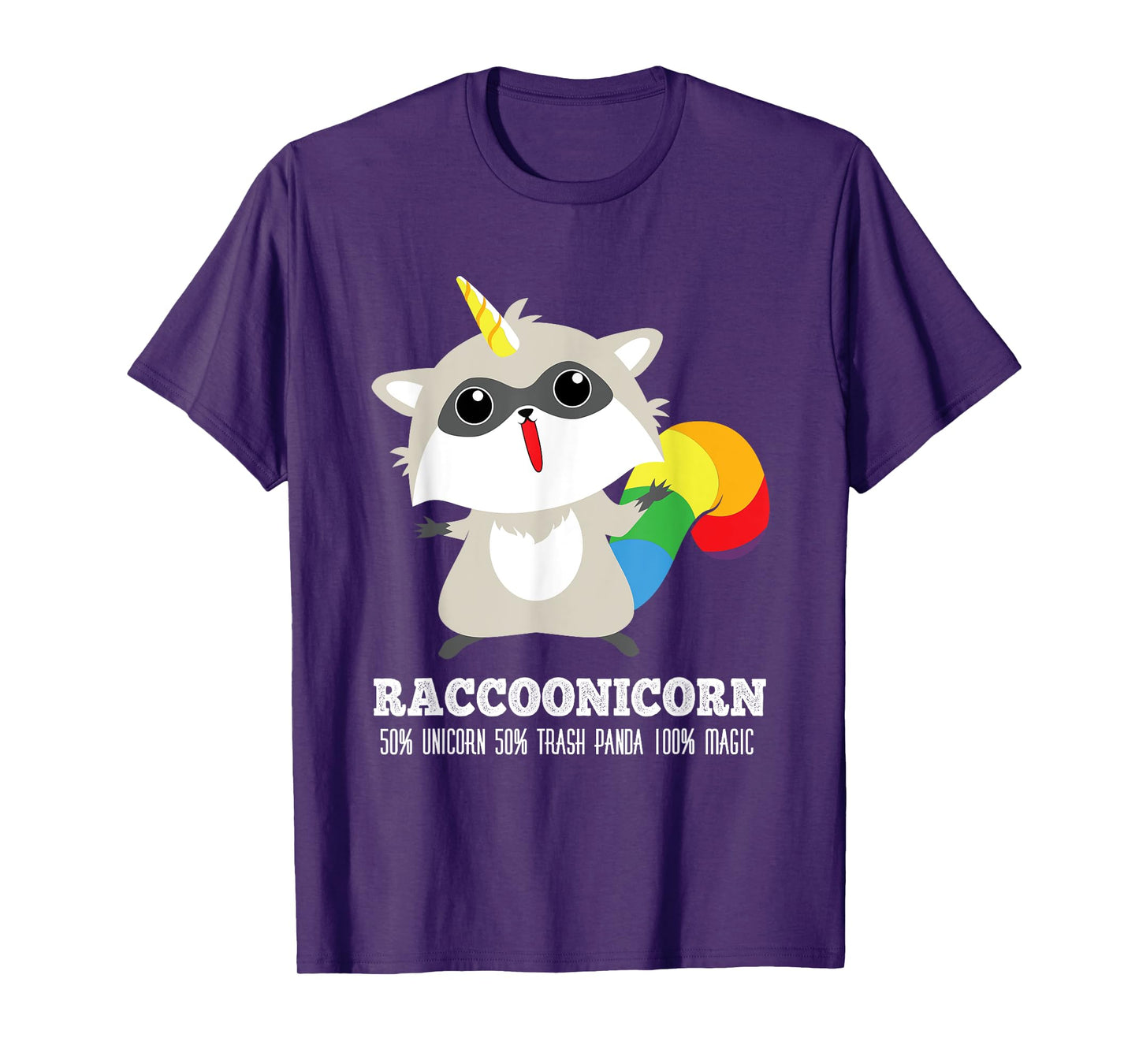 Racoonicorn Funny Trash Panda Raccoon With Unicorn Horn T-Shirt