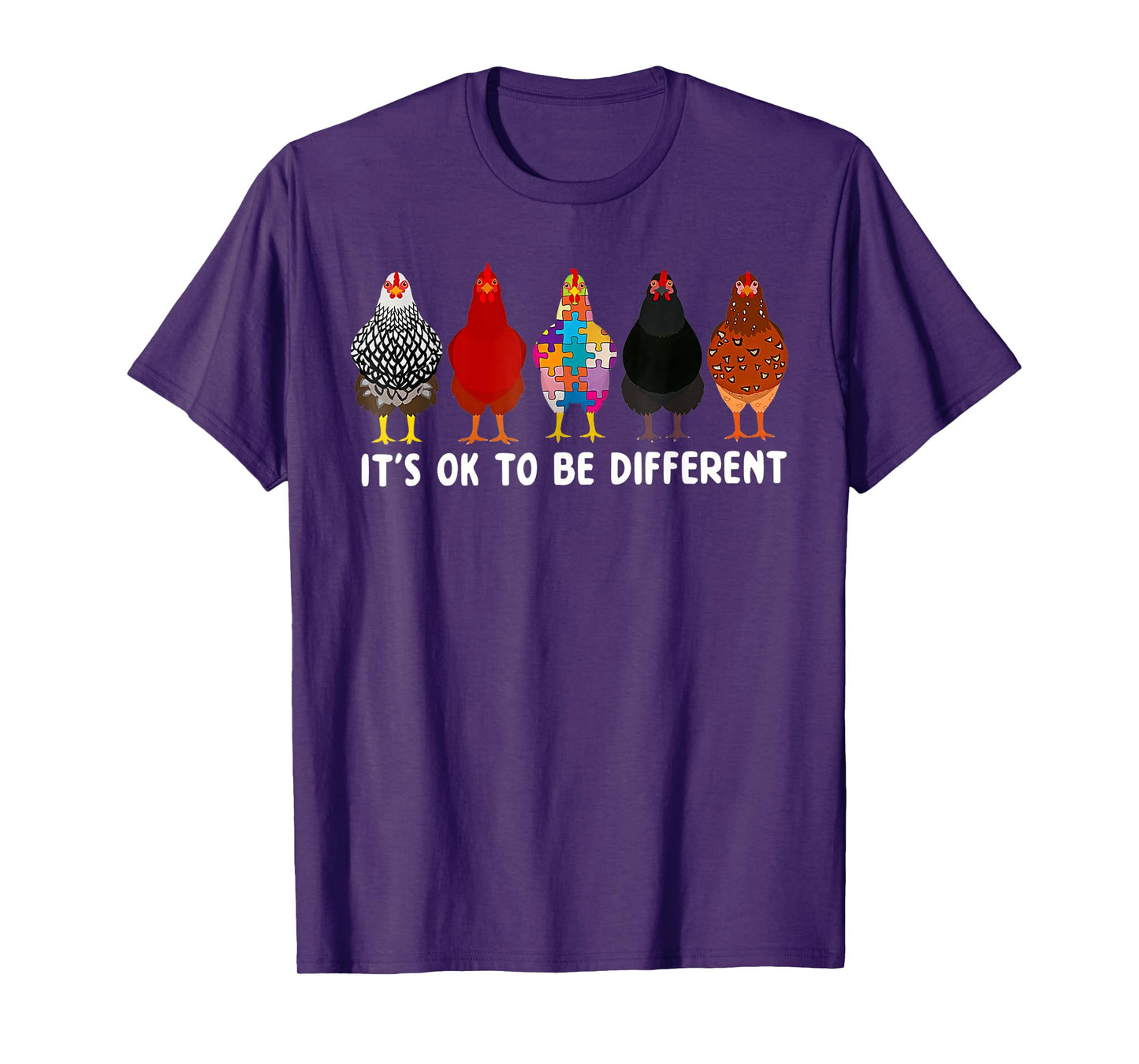 It's Ok To Be Different Cute Chicken Autism Awareness Month T-Shirt