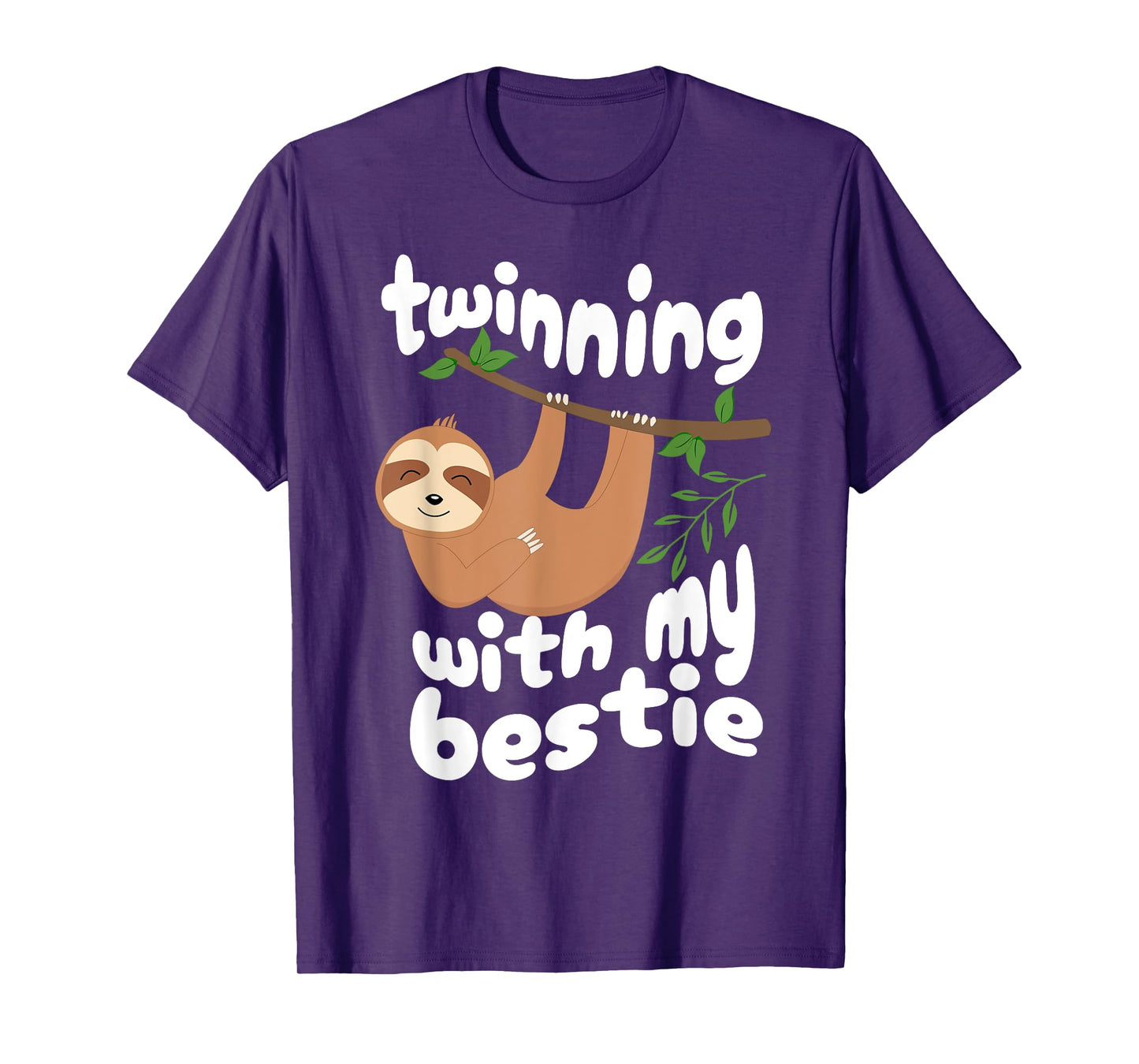Cute Twinning Sloth Bestie Spirit Week Twin Day Best Friend T-Shirt
