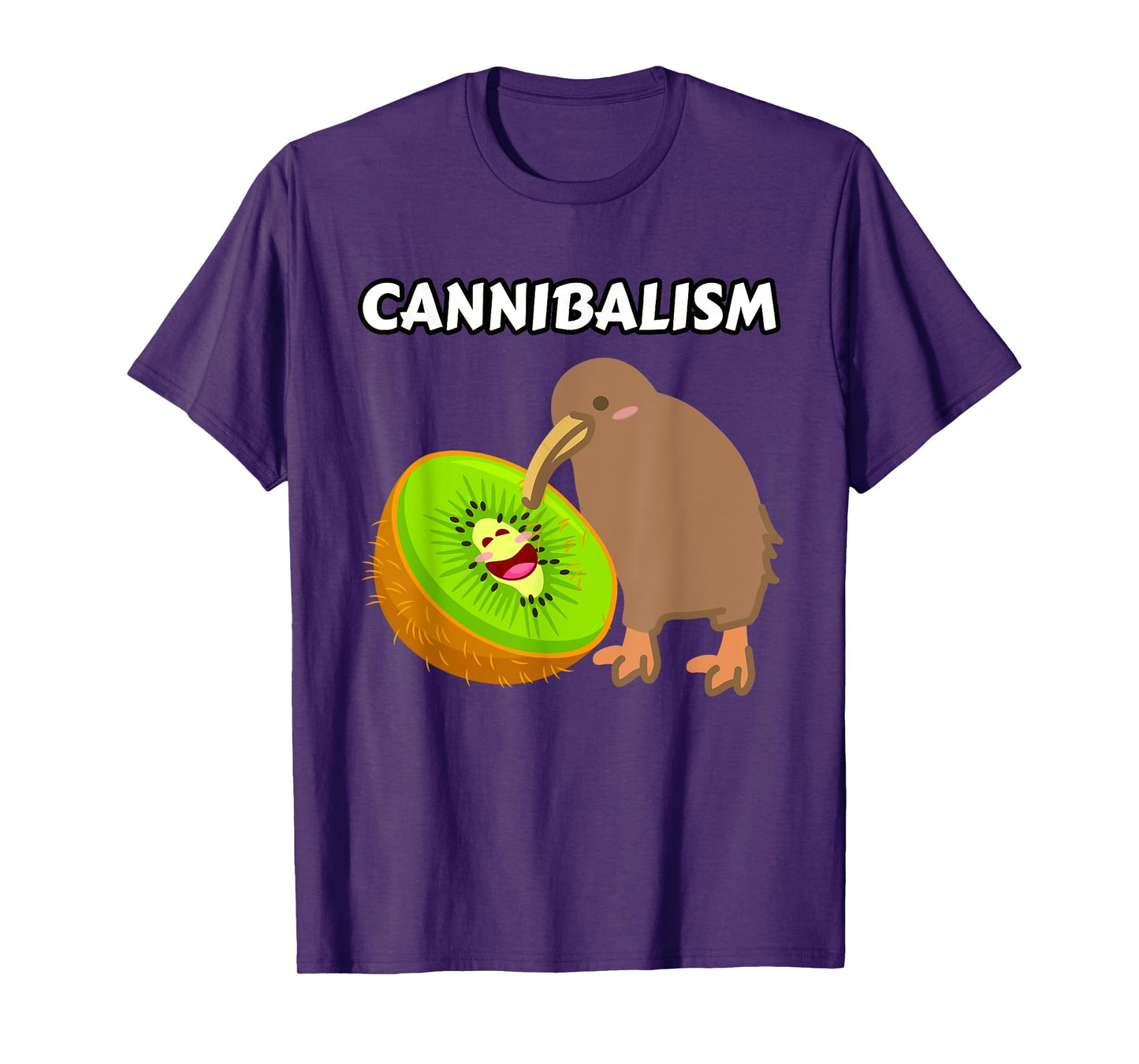 Funny Cute Kiwi Cannibalism Pun Kiwi Fruit Kiwi Bird Joke T-Shirt