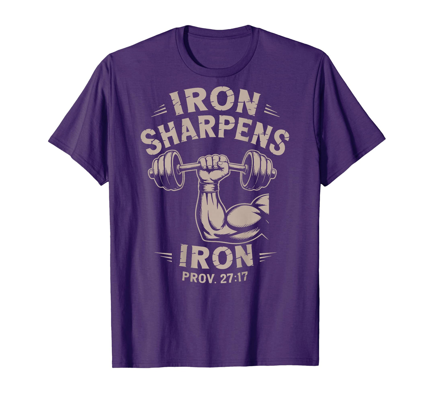 Iron Sharpens Iron Youth Christian Workout Gym Weightlifting T-Shirt