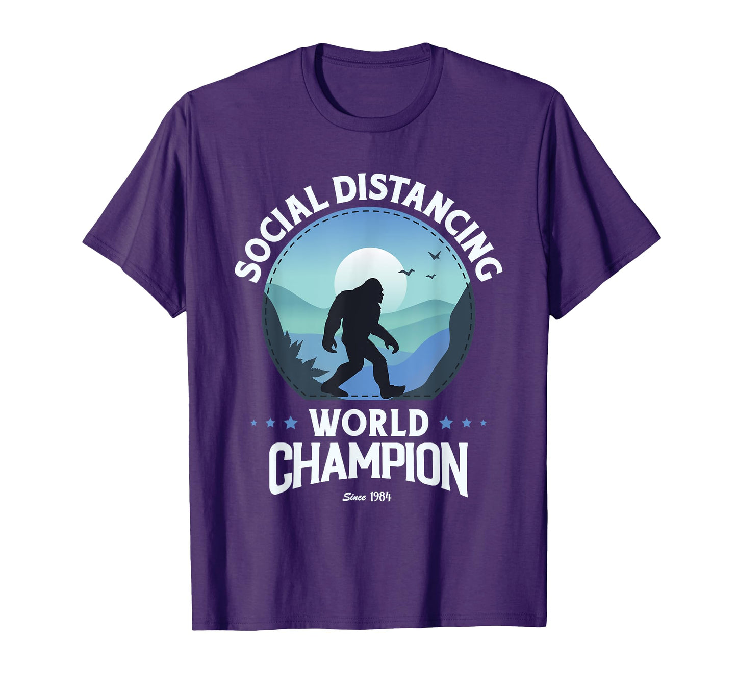 Social Distance World Champion, Funny Bigfoot T-Shirt