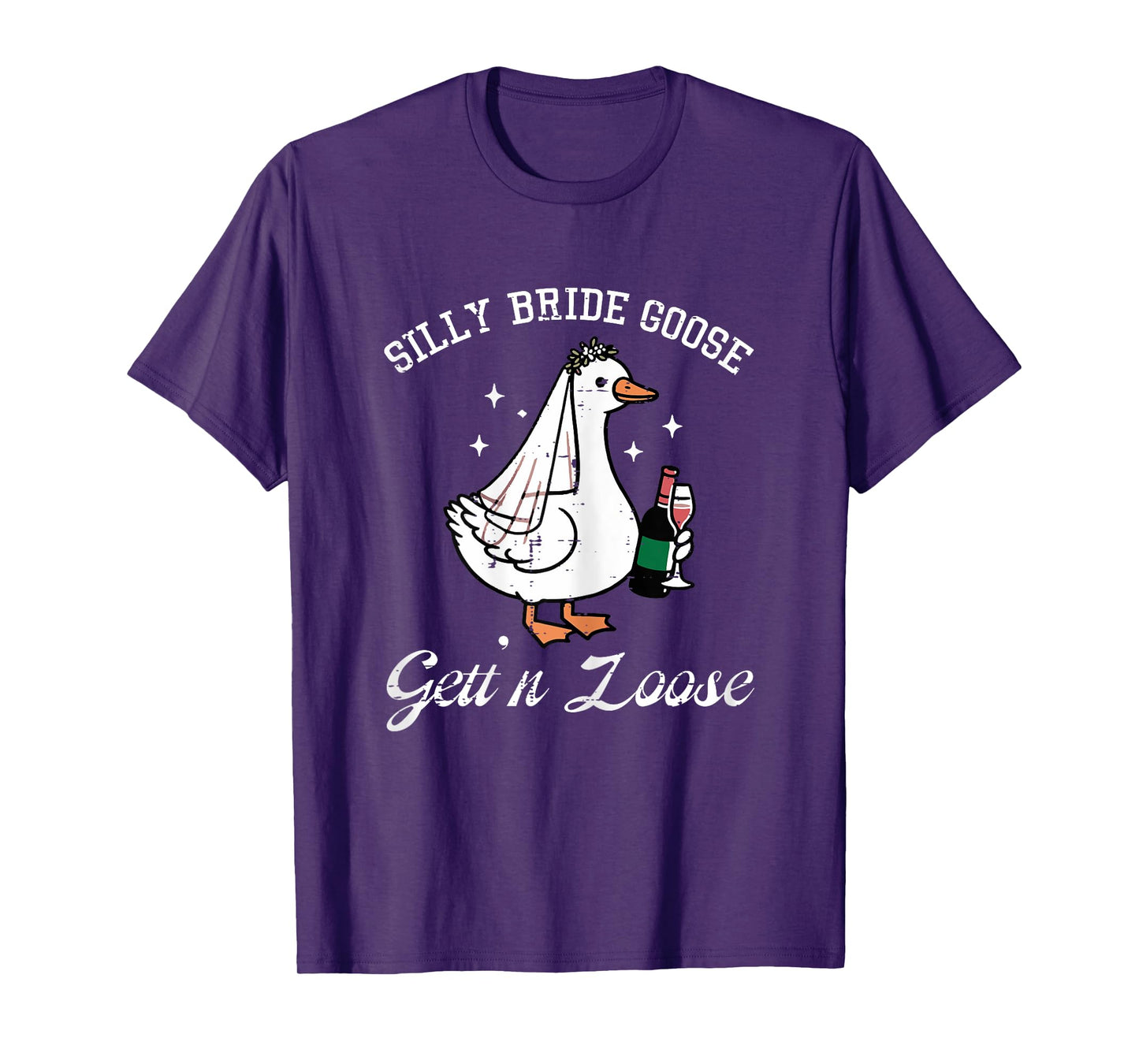 Silly Bride Goose Gettin Loose Funny Wedding Animal Women T-Shirt