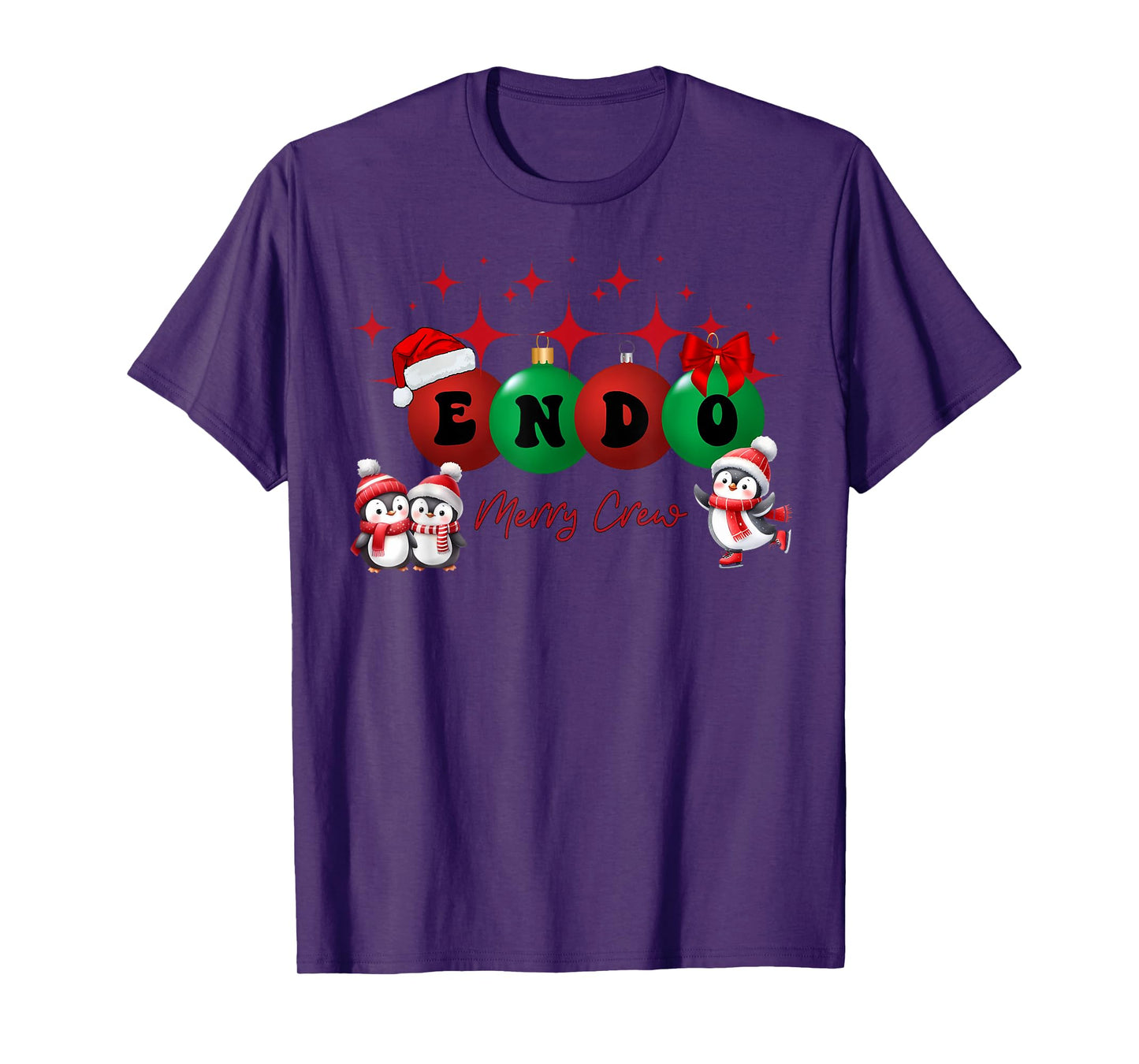 Christmas Endo Crew Endoscopy Nurse GI Colonoscopy Penguin T-Shirt