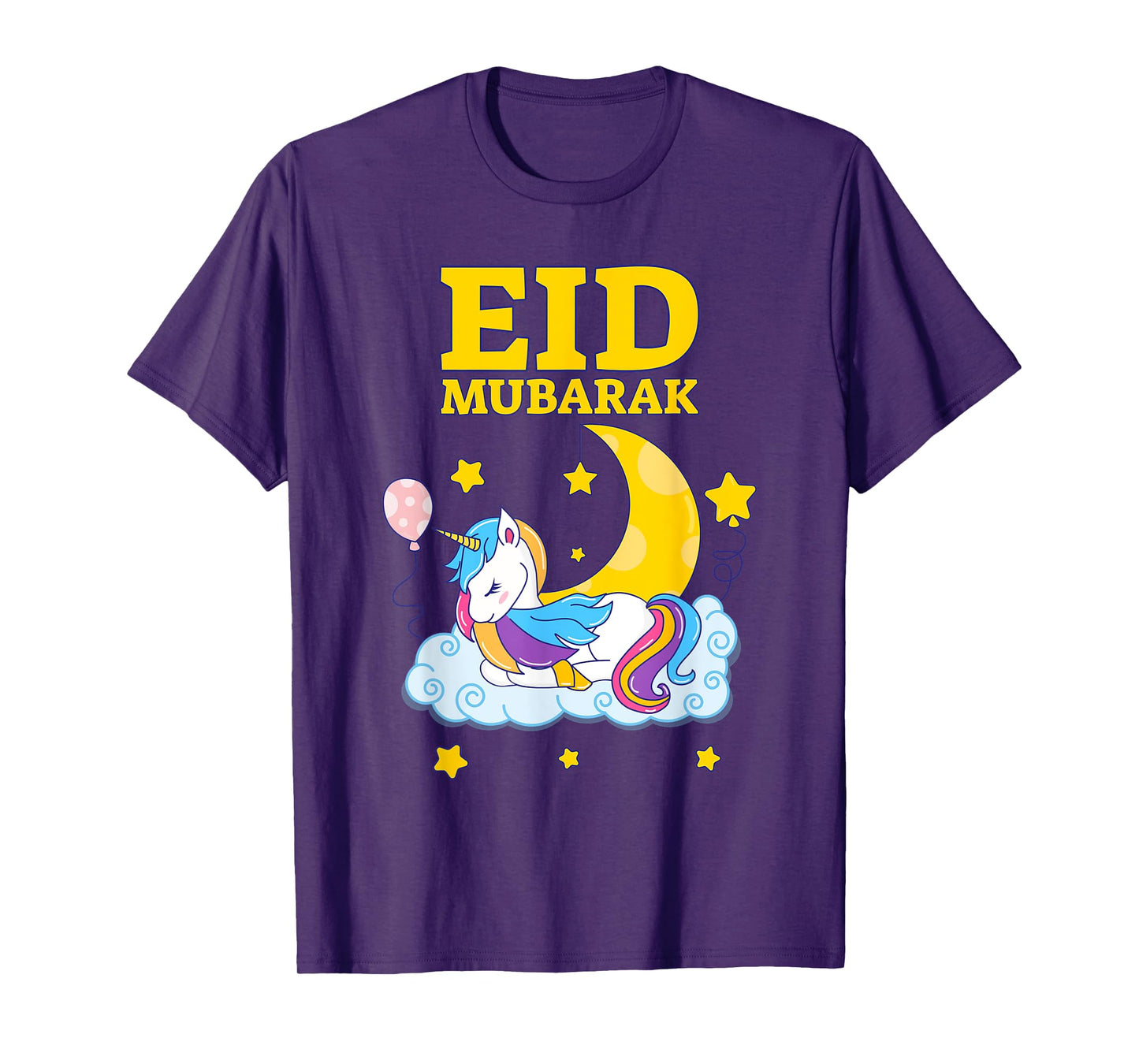 Eid Mubarak Present for kids Mom Girls Eid Mubarak Unicorn T-Shirt