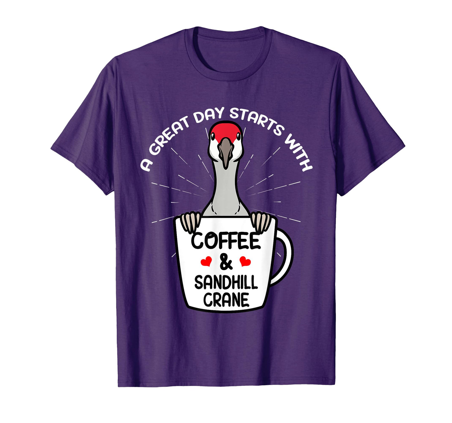 Coffee And Sandhill Crane Bird Birding Birder Bird Watching T-Shirt