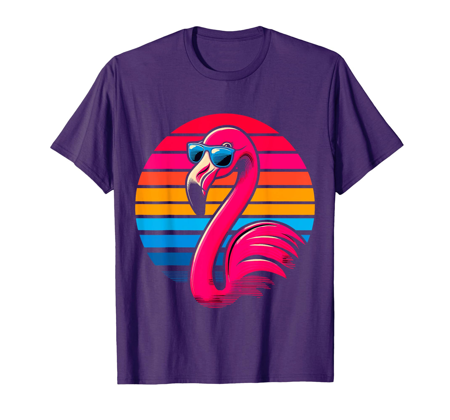 cool Flamingo with Sunglasses 70s 80s 90s Party Retro T-Shirt