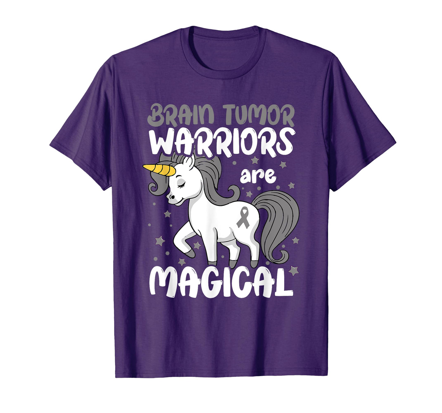 Brain Tumor Warrior Gray Ribbon Brain Tumor Cancer Awareness T-Shirt