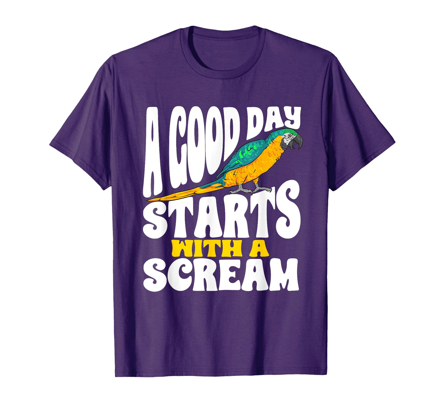Macaw Parrot Scream Blue And Yellow Macaw T-Shirt