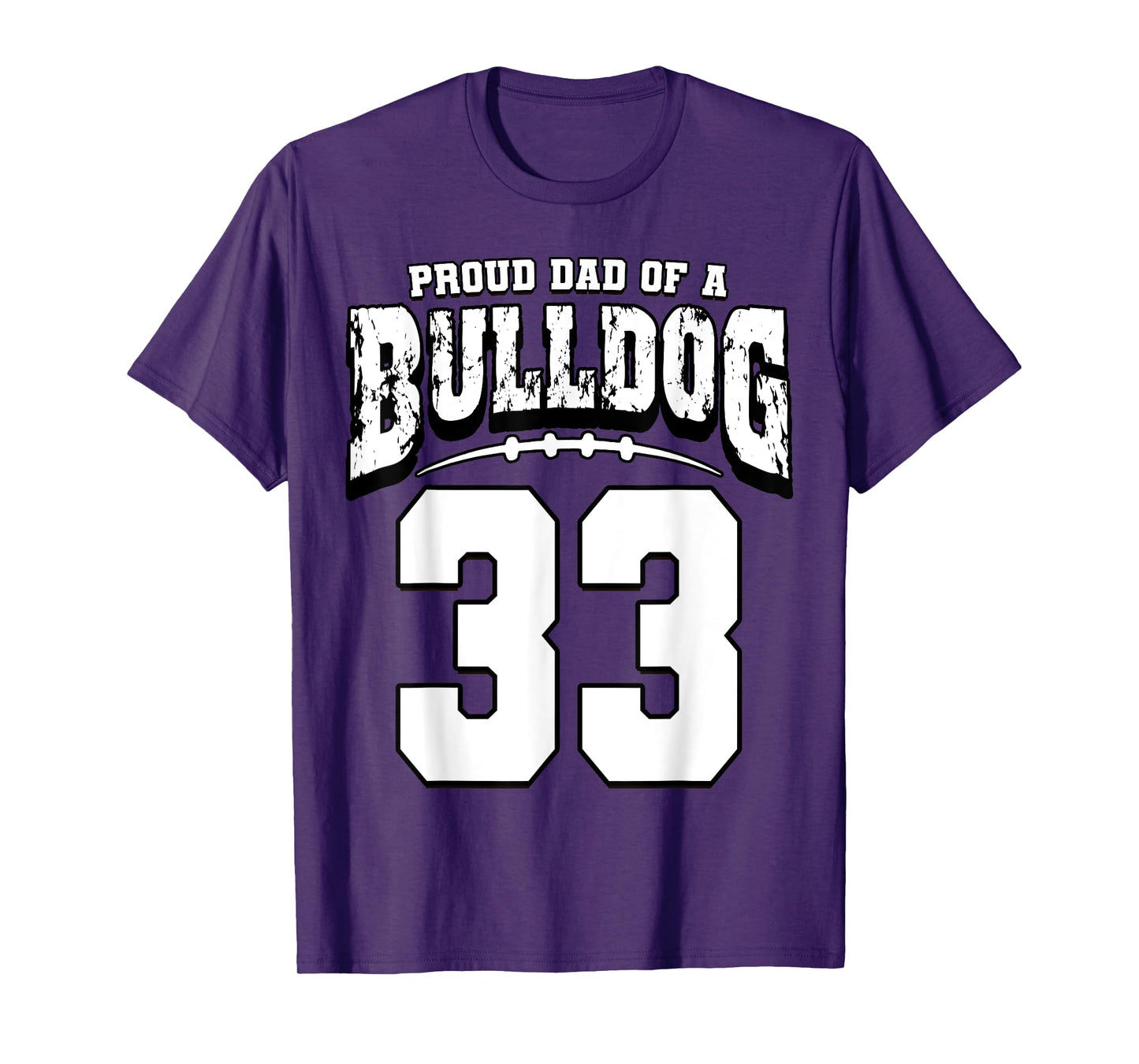 Proud Bulldog Football Dad Of Player 33 T-Shirt