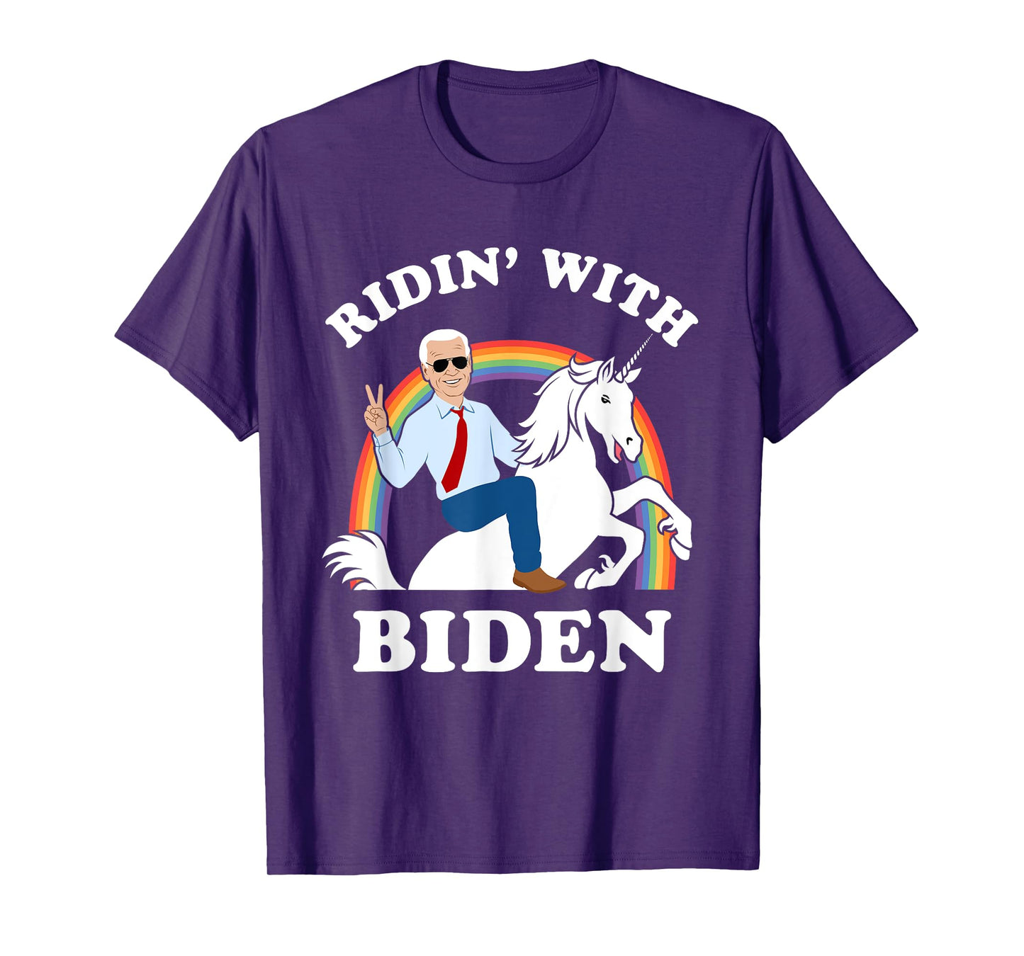Unicorn Ridin' With Biden Funny Joe Biden T-Shirt