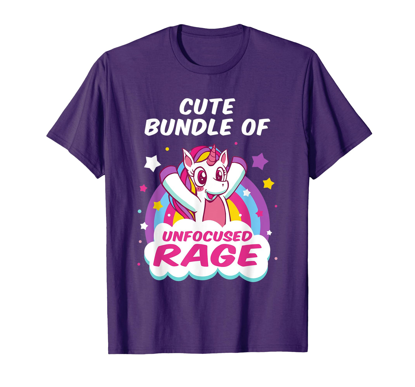 Cute Bundle Of Unfocused Rage Pastel Goth Rainbow Unicorn T-Shirt