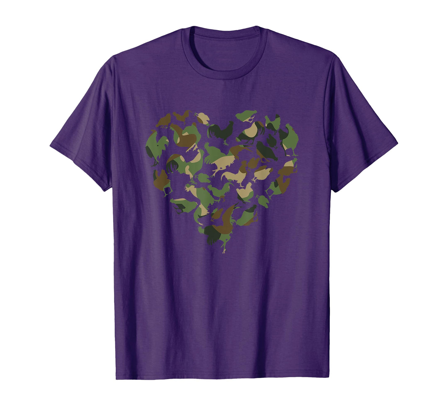 Camouflage Chicken Camo Chicken Whisperer Heartshape Heart T-Shirt