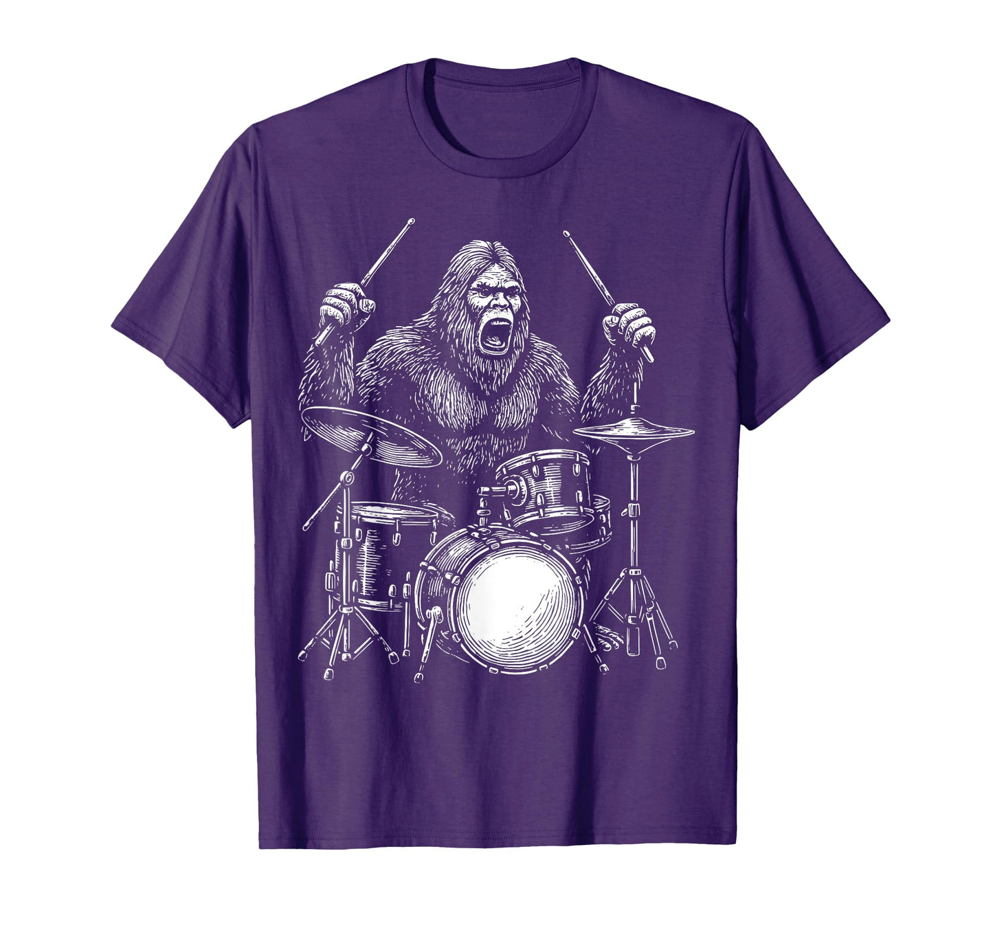 Bigfoot Drummer Sasquatch Drums T-Shirt