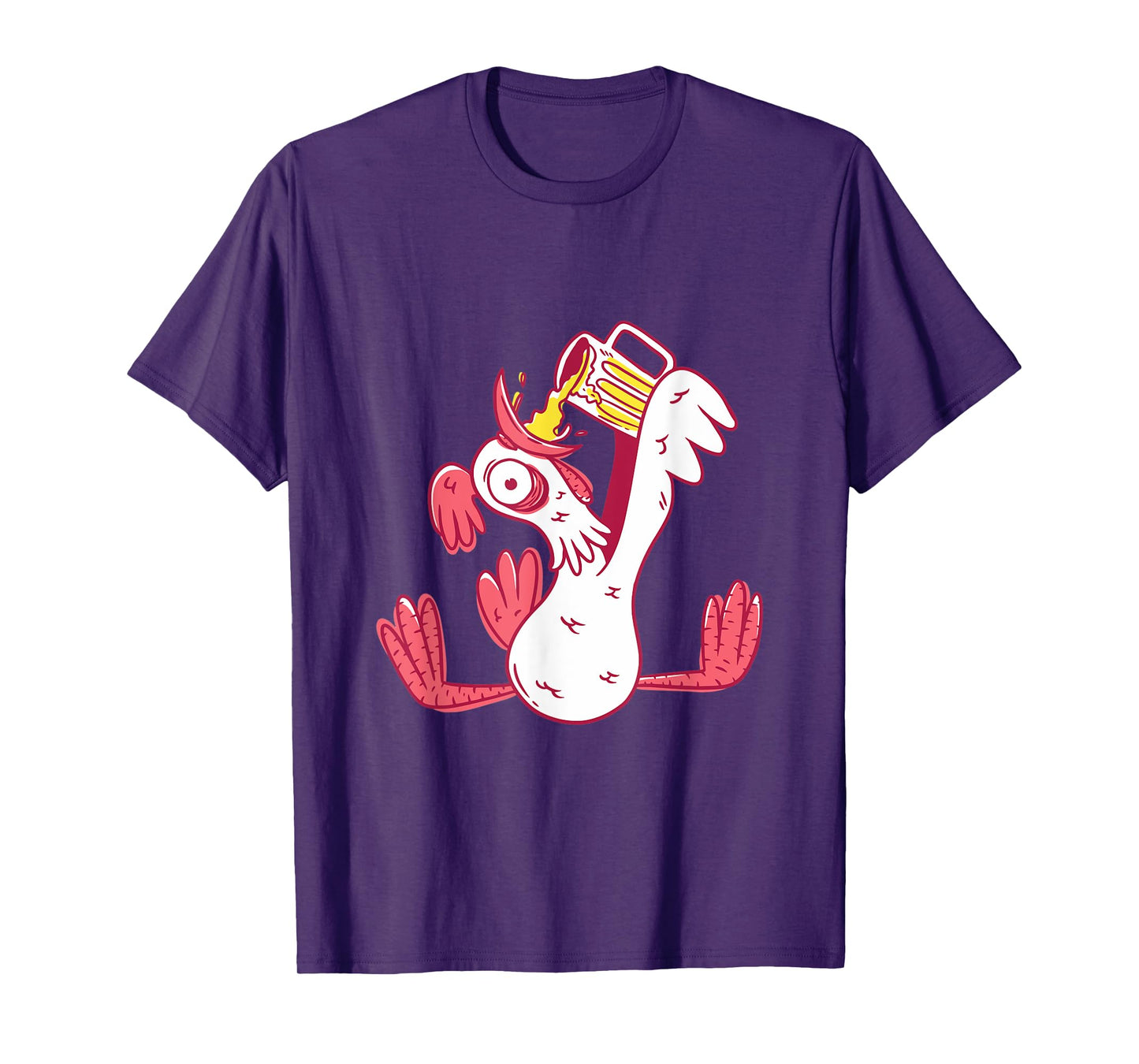 Funny Drunk Rooster Animal Chicken Beer Alcohol Party Gift T-Shirt