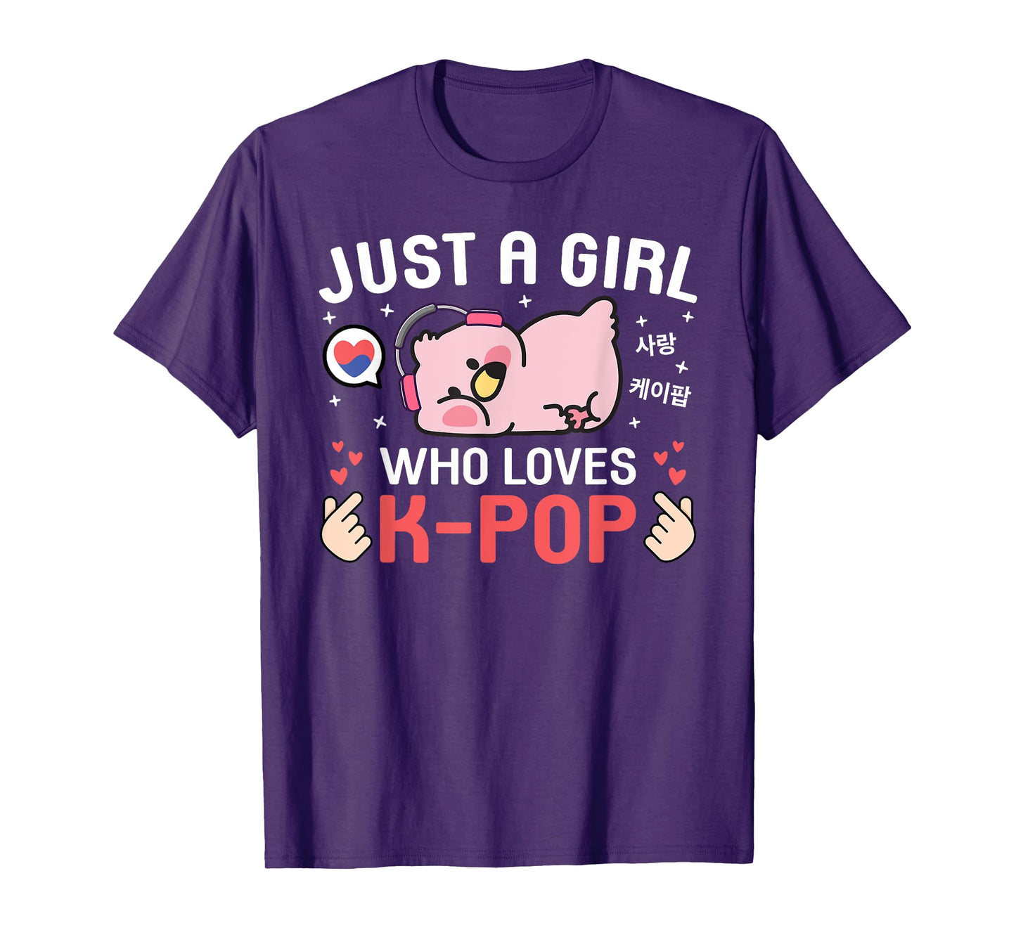 Cute Kawaii Flamingo Korean Music Just A Girl Who Love K-Pop T-Shirt