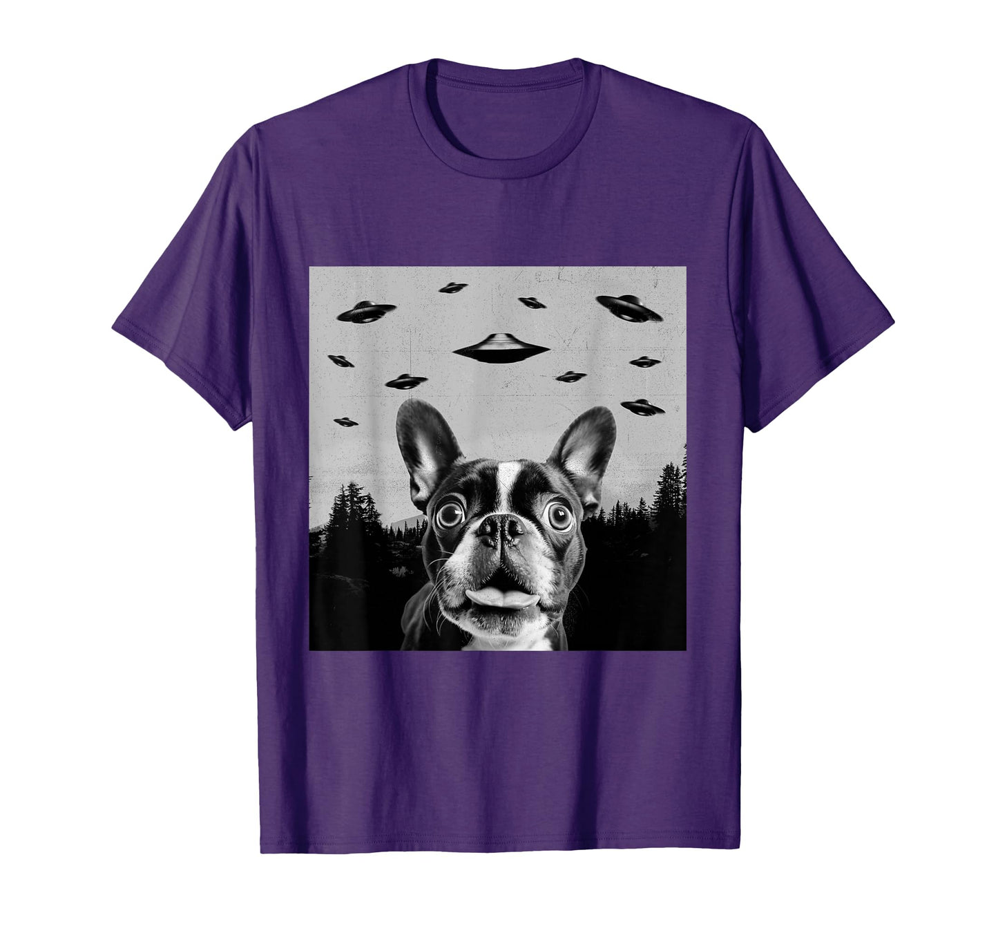 Alien UFO Funny Frenchton Dog Lover Men Women Kids T-Shirt