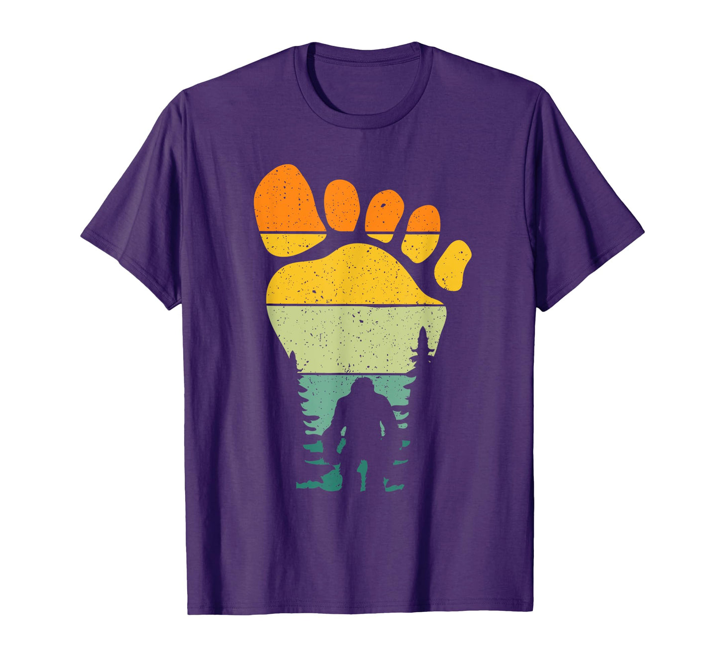 Funny Retro Bigfoot Sasquatch Believer Vintage Footprint T-Shirt