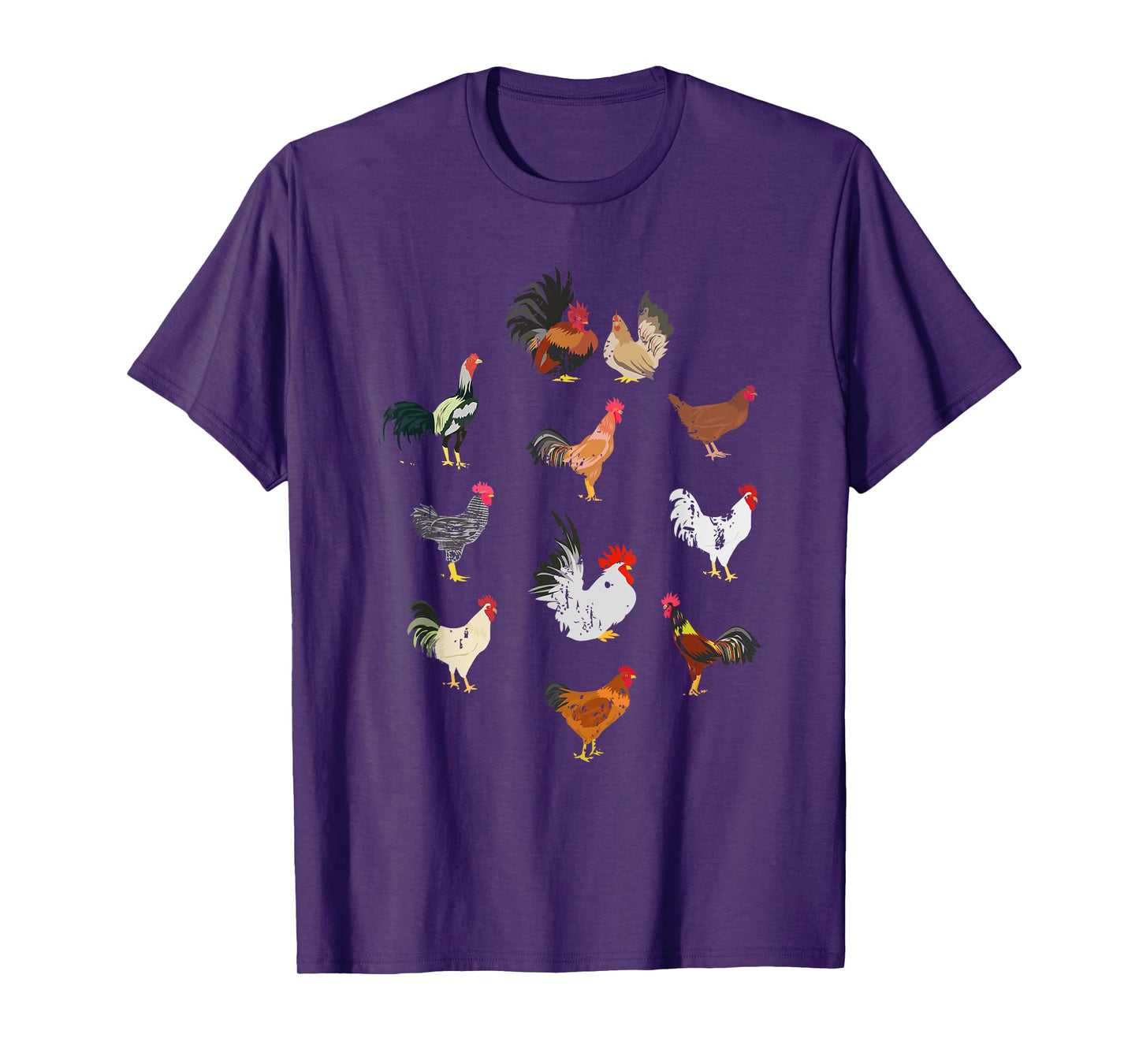 Vintage Chicken Breeds Farm Animals Day Support Farmer T-Shirt
