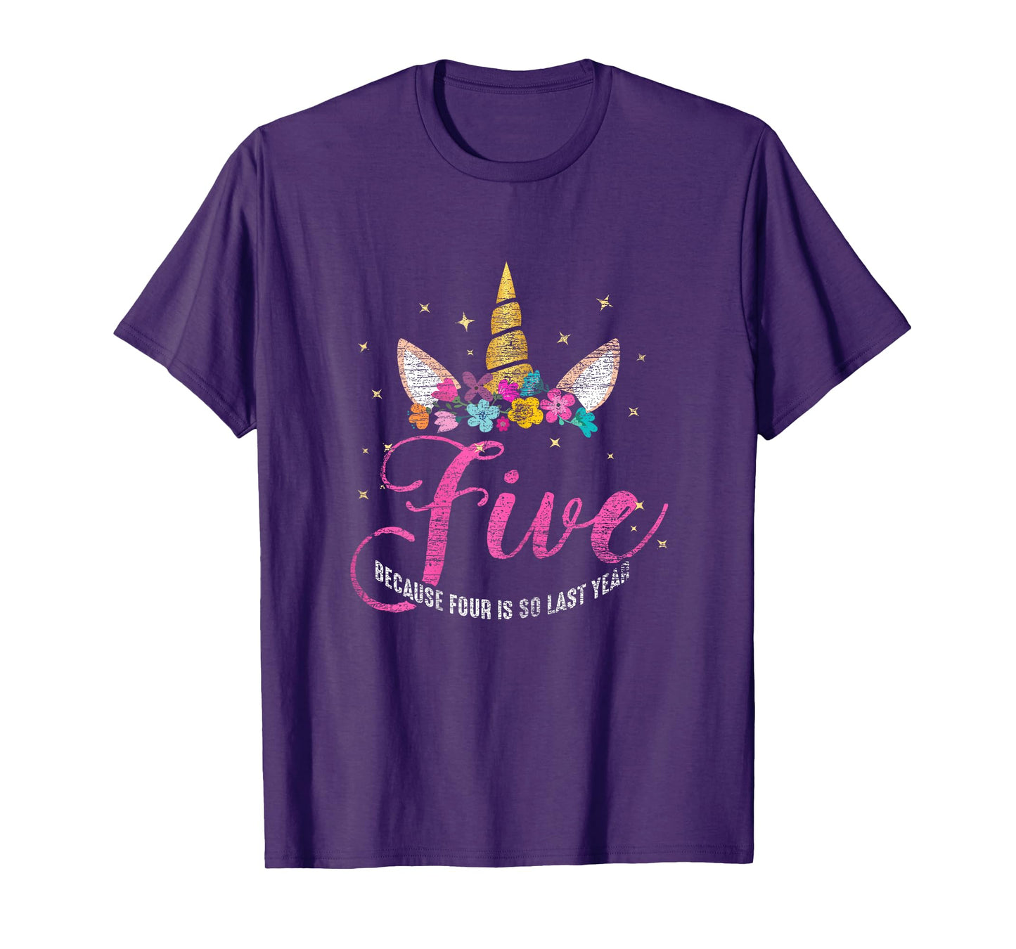5 Years Old Birthday Girl Gifts Unicorn 5th Birthday T-Shirt