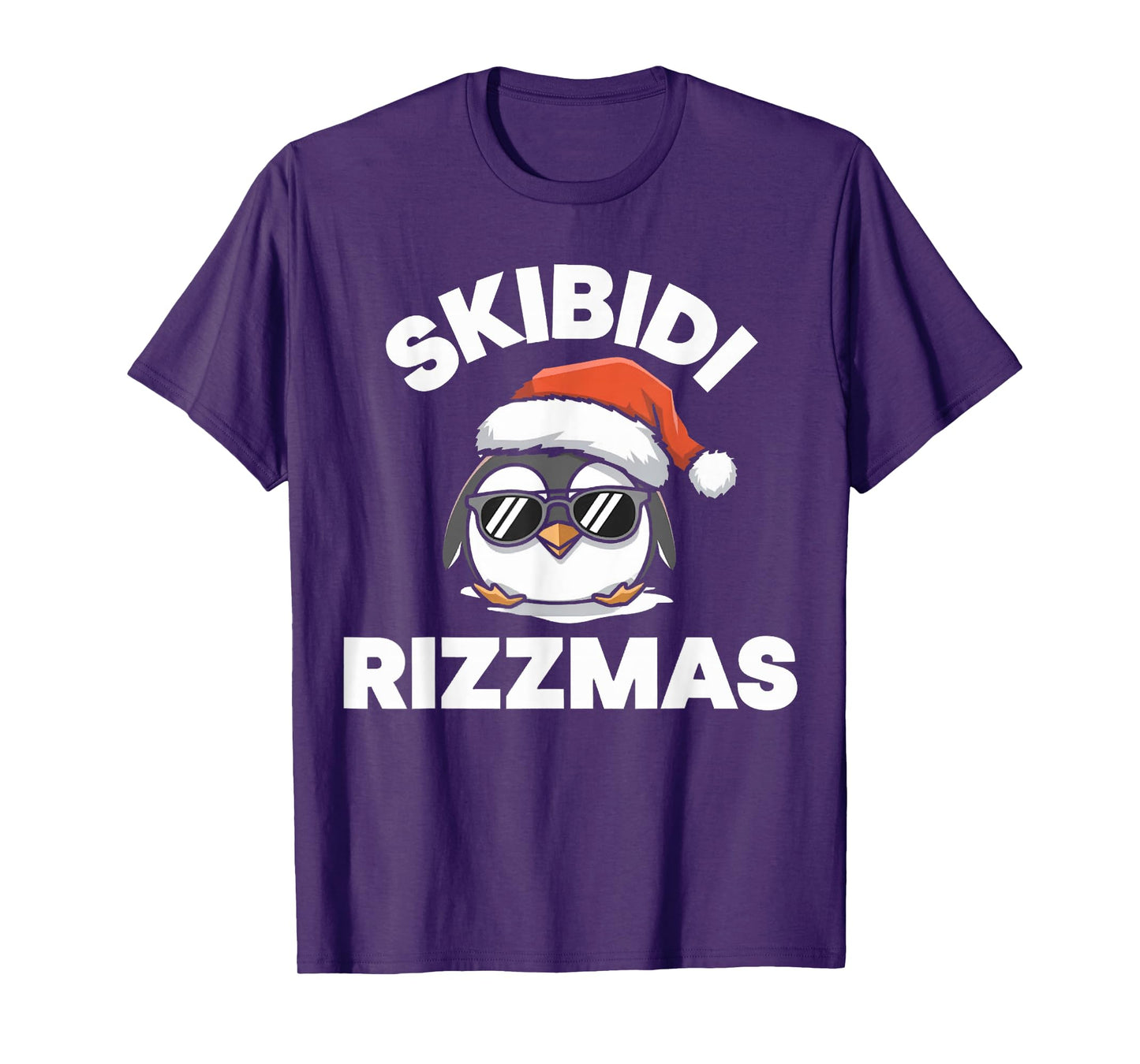 Skibidi Rizzmas Funny Gen Alpha Slang Christmas Penguin T-Shirt
