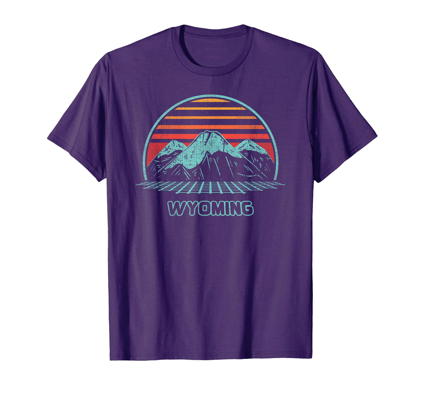 Wyoming Retro Mountain Hiking 80s Style T-Shirt