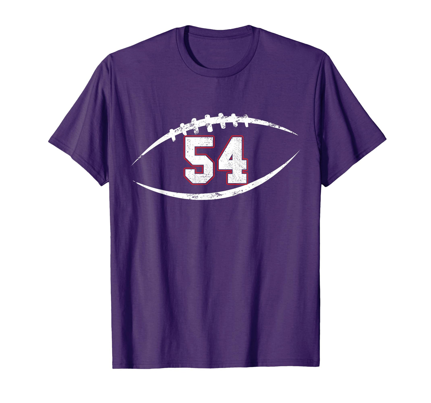 54 Number Vintage Football Player 54 Lucky Number Birthday T-Shirt