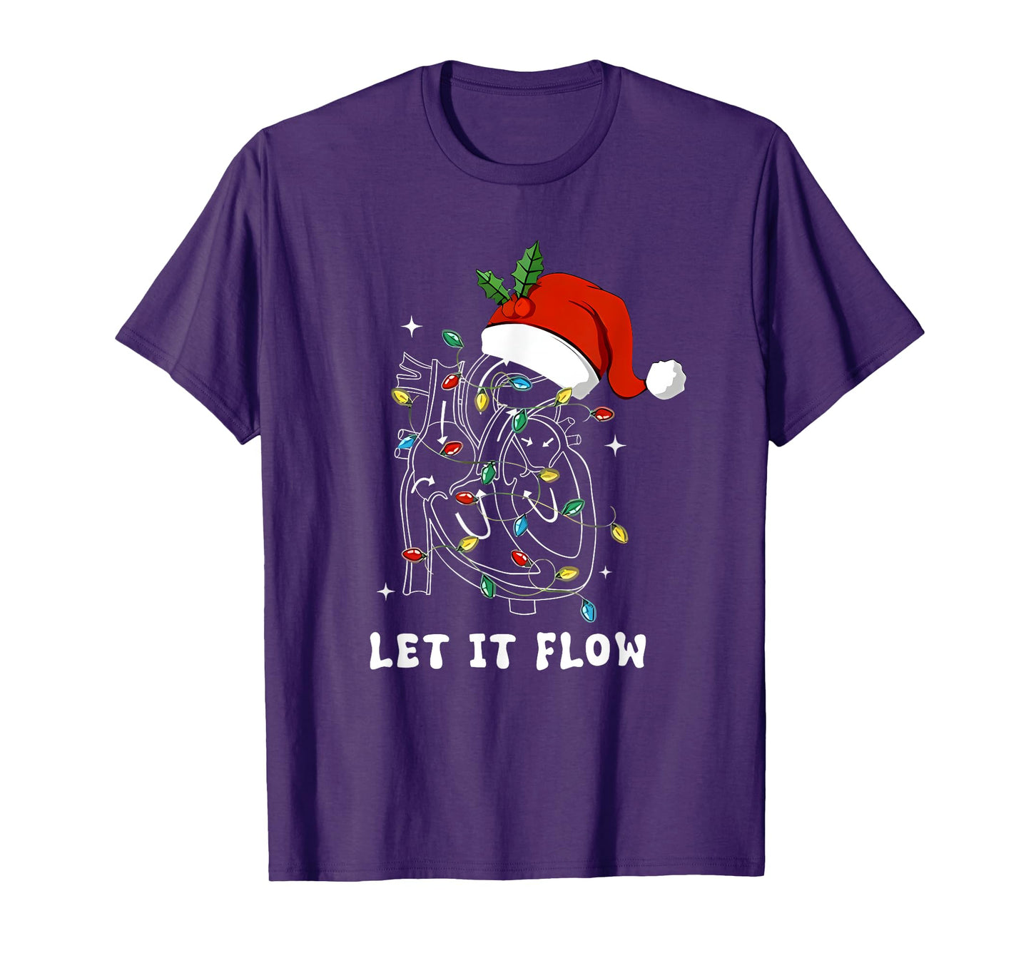Let It Flow Christmas Cardiac Nurse Heart Anatomy Cath Lab T-Shirt