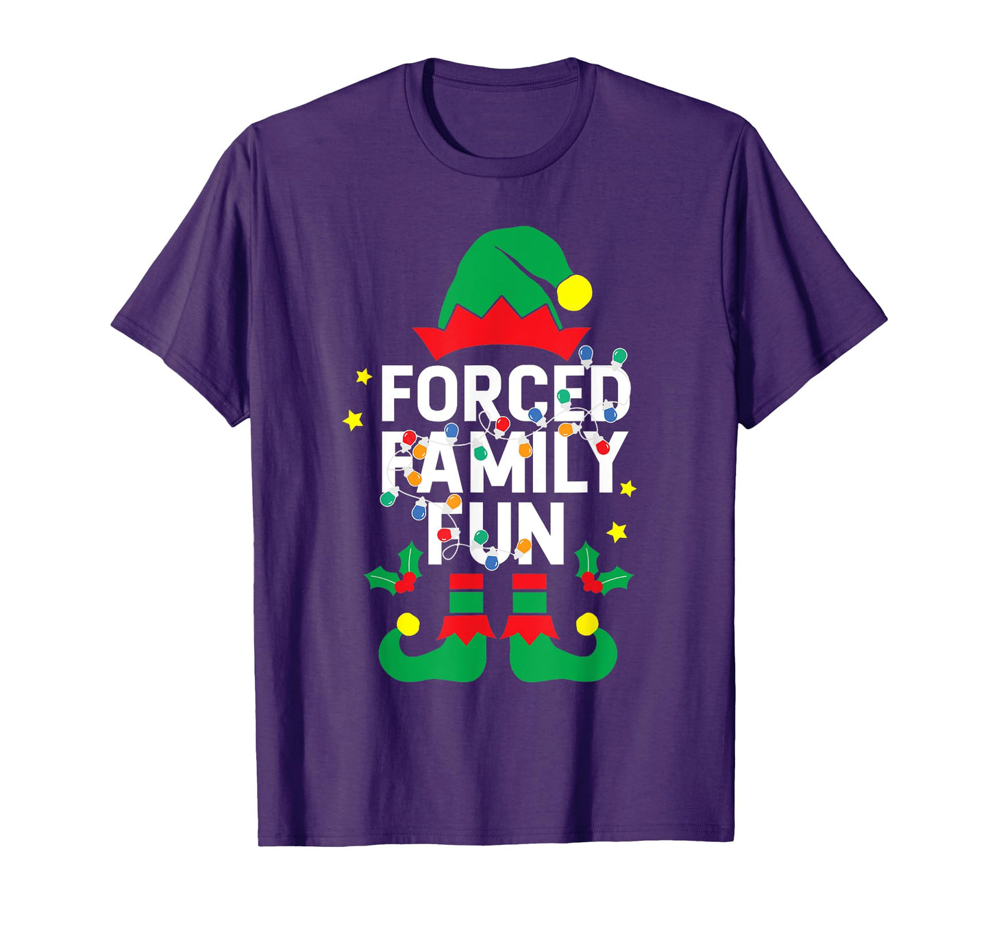 Funny ELF Forced Family Fun Sarcastic Christmas Pajama T-Shirt