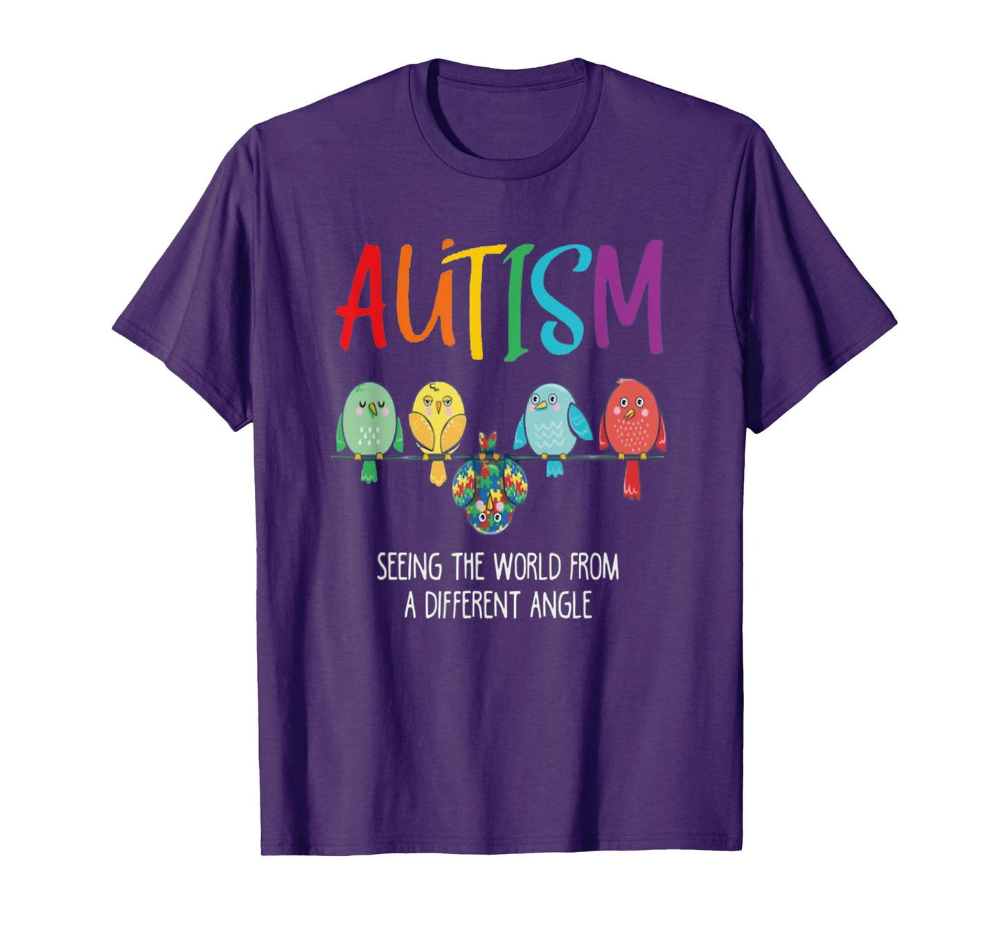 Autism Awareness Cute Owl Color Puzzles autism T-Shirt kids T-Shirt