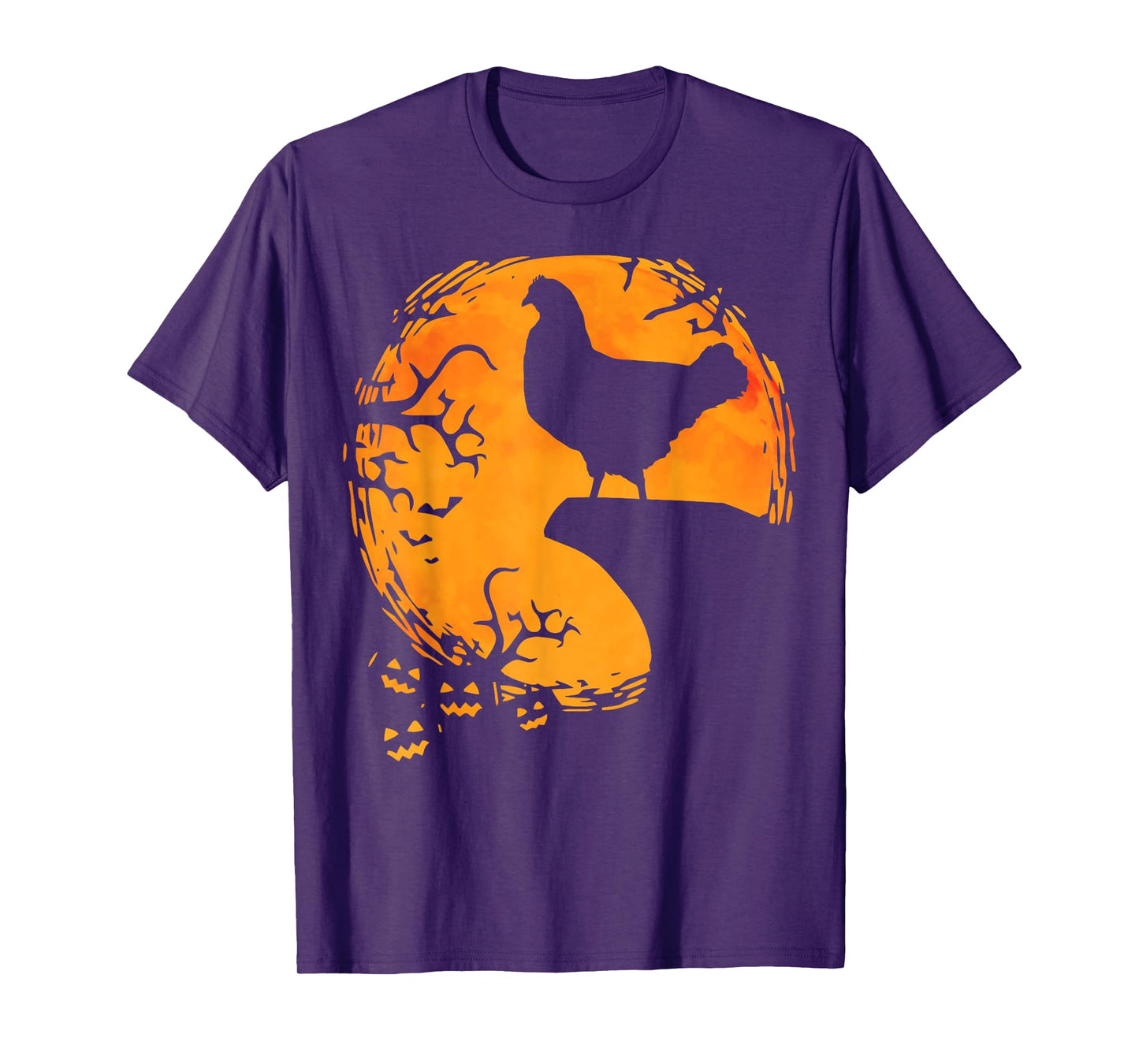 Funny Chicken Halloween Moon Silhouette Spooky Chicken Lover T-Shirt