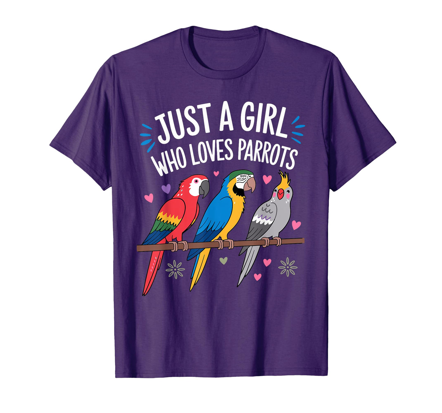 Cool Parrot Art For Women Girls Tropical Bird Parrot Lovers T-Shirt