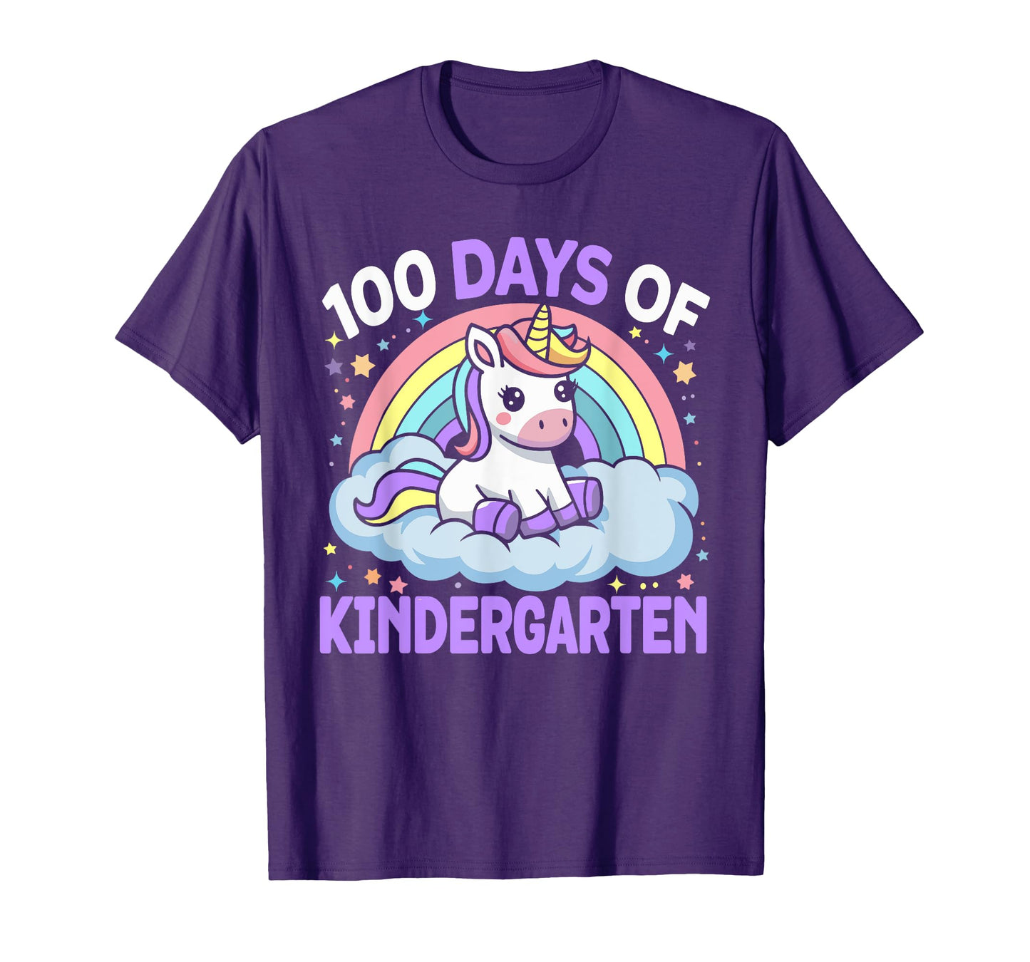 100th Days of Kindergarten Unicorn Girls 100 Days of School T-Shirt