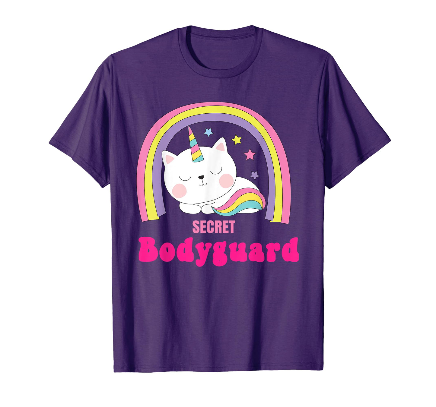 Secret Bodyguard Shirts | Retro Rainbow Unicorn Bodyguard T-Shirt