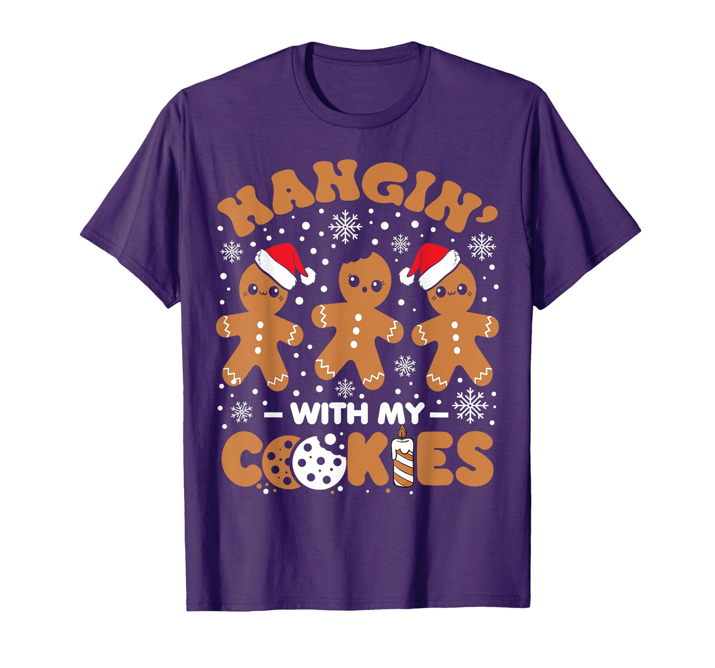 Hangin With My Cookies Gingerbread Women Christmas Teacher T-Shirt