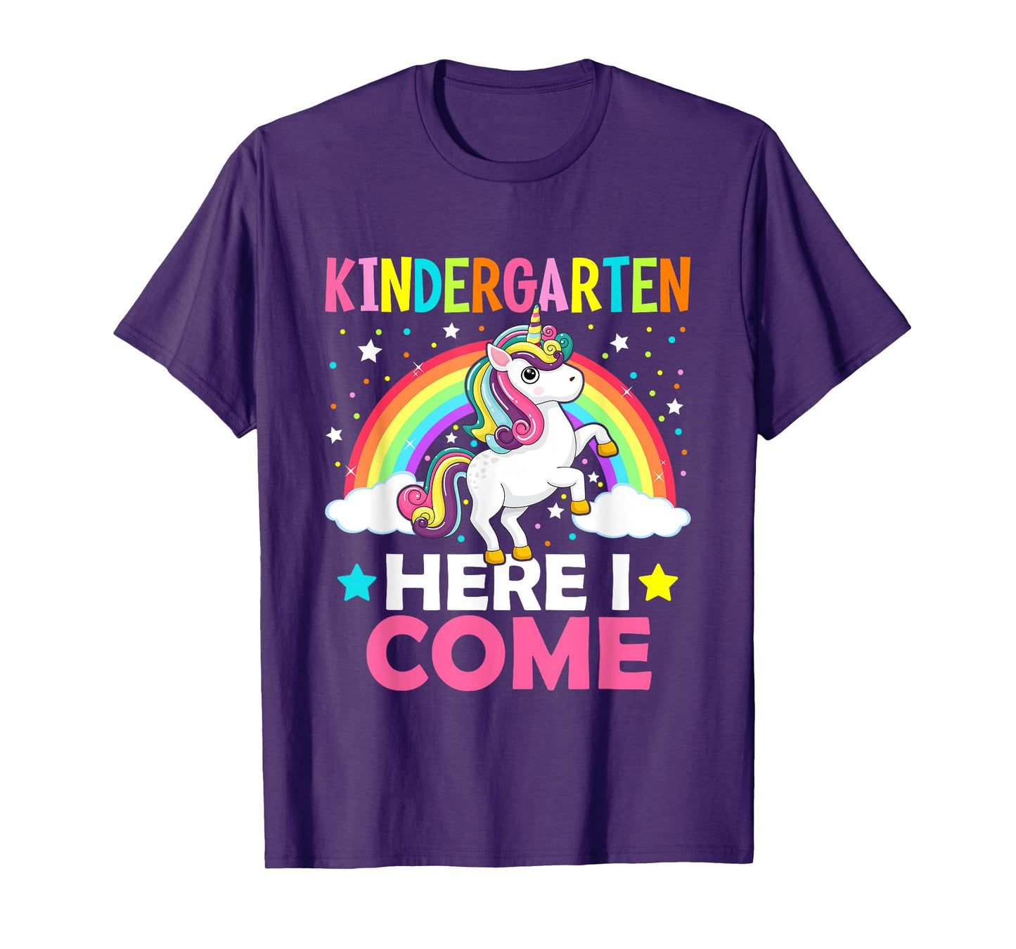 Kindergarten Here I Come Cute Unicorn 1st Day Back To School T-Shirt