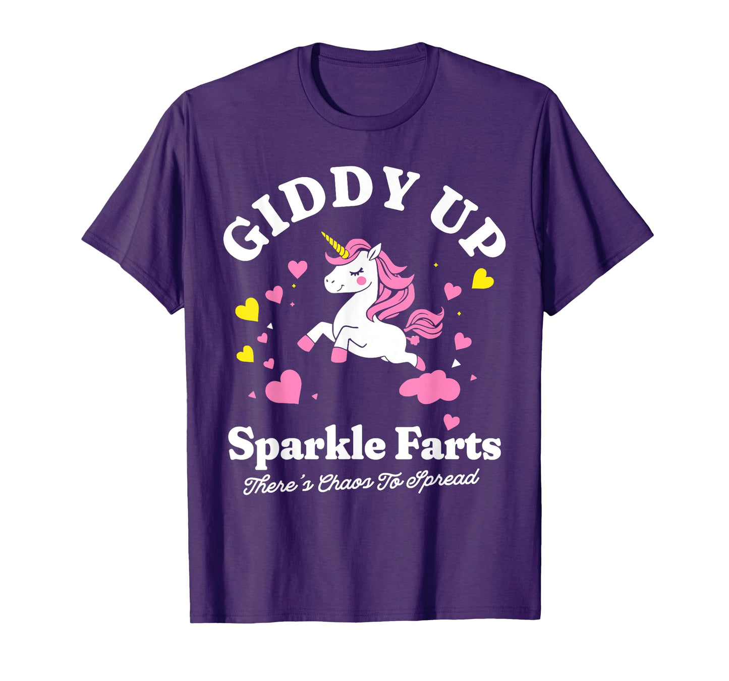 Giddy Up Sparkle Farts Funny Unicorn Chaos Design T-Shirt