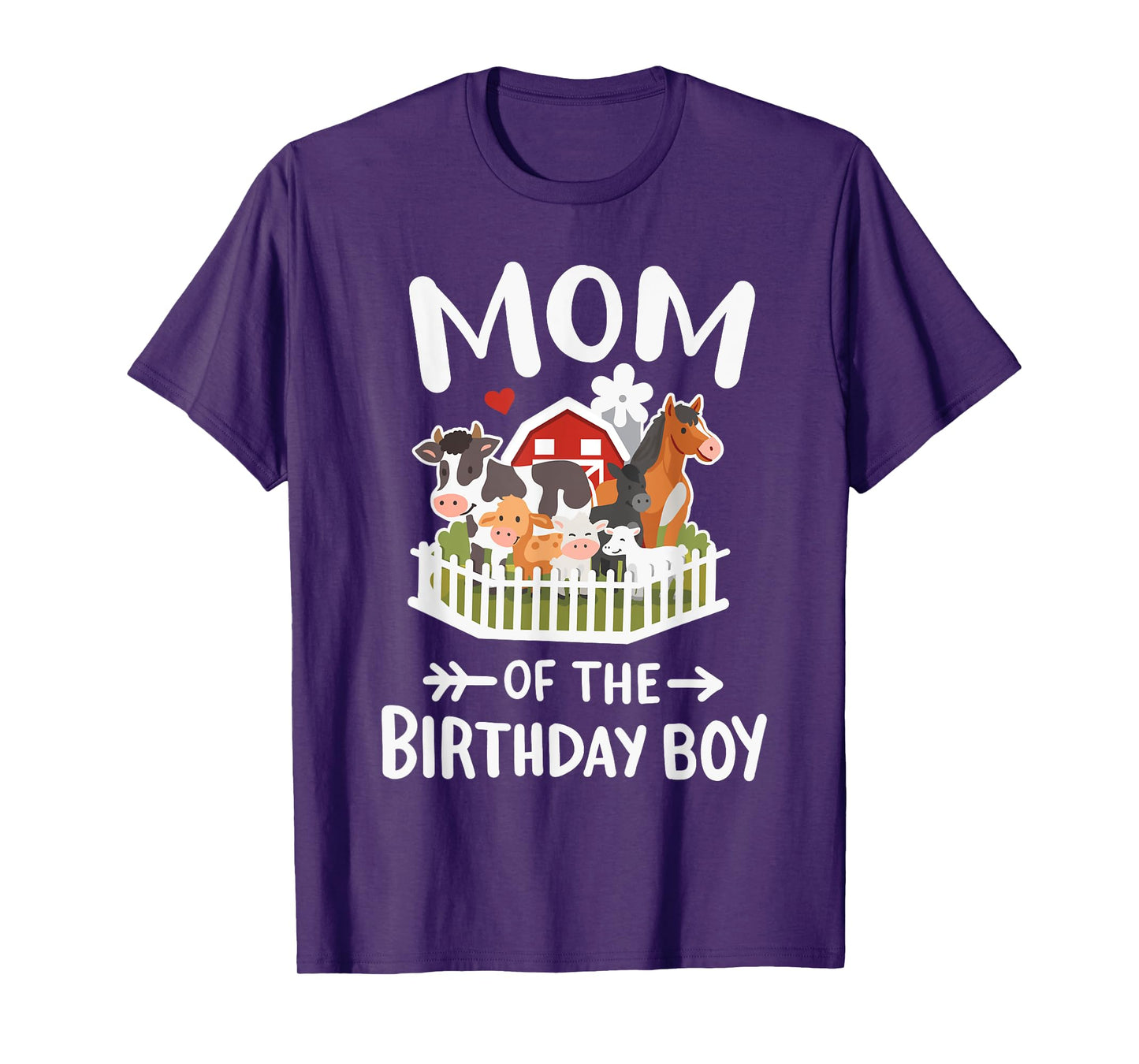 Mom Of The Birthday Boy Farm Animals Bday Family Matching T-Shirt