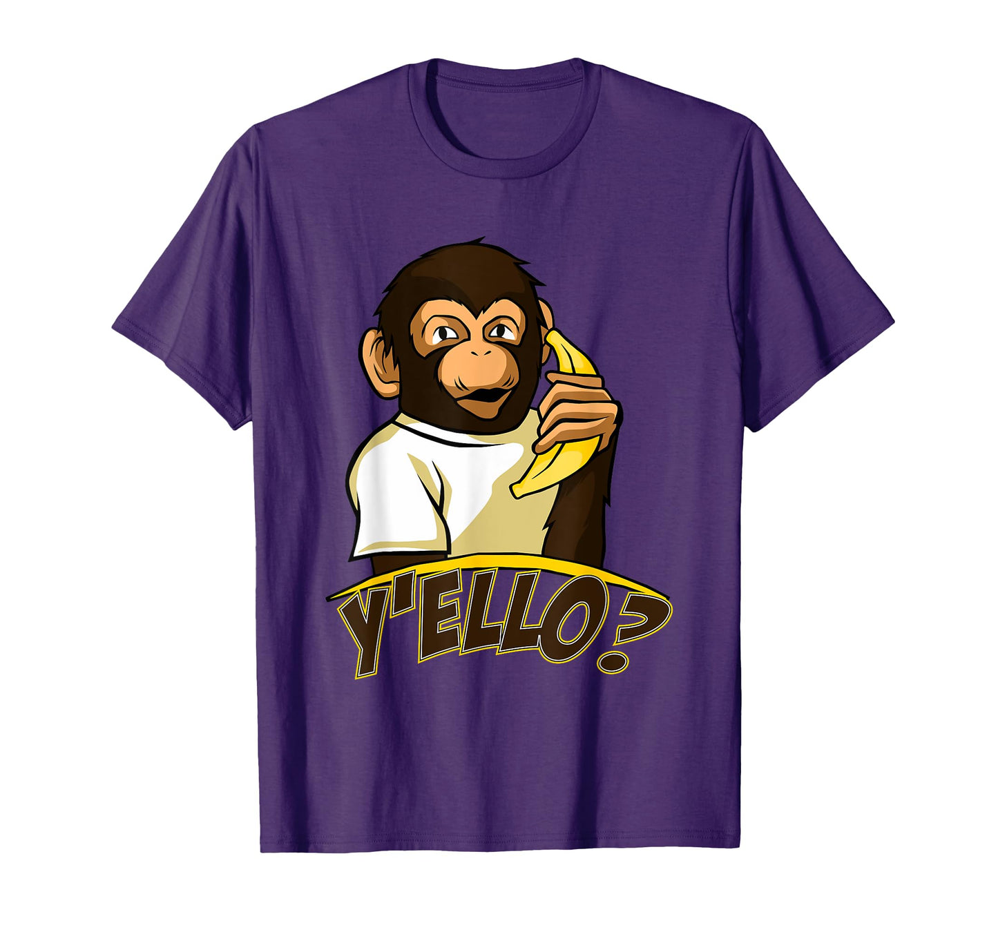 Yello Funny Talking Monkey On Banana Phone T-Shirt T-Shirt