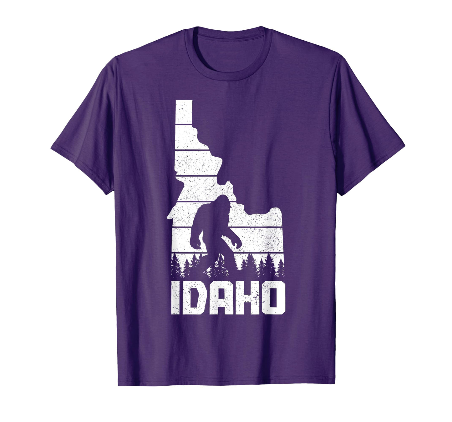 Idaho Bigfoot State Map Hunting Hunter Funny Pride Vintage T-Shirt