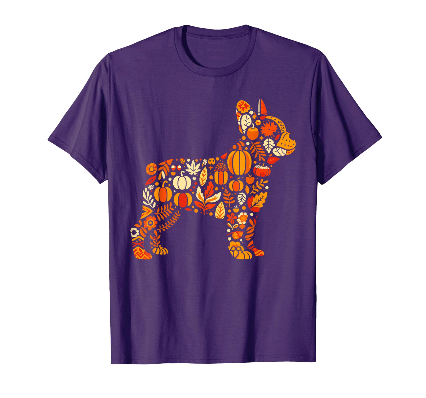 Autumn Pumpkin French Bulldog Thanksgiving Womens Mens Kids T-Shirt