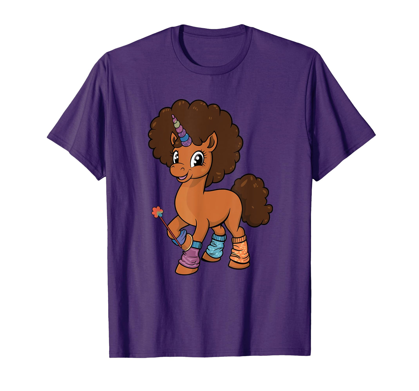 Unicorn With Afro Costume Toddler Girls Melanin African Kids T-Shirt