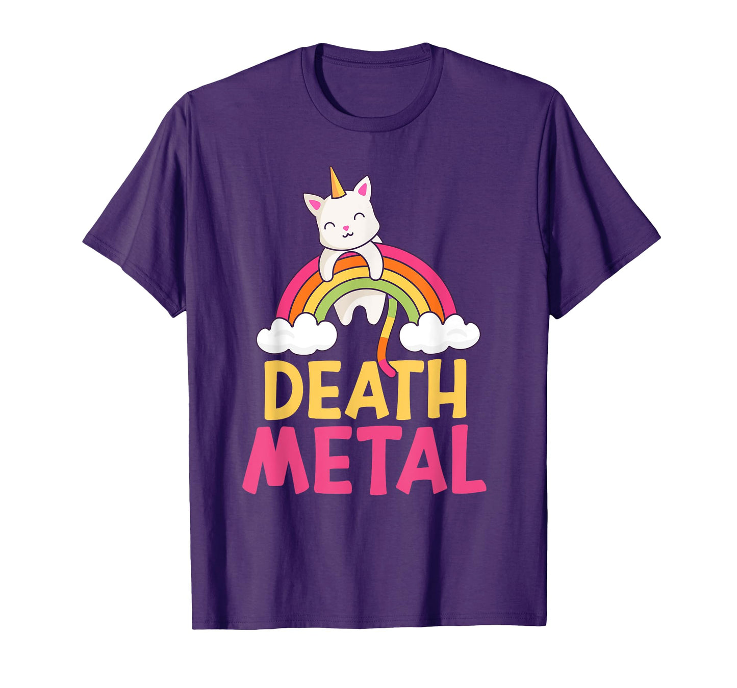 Funny Colorful Death Metal Rainbow Cat Unicorn Unicat T-Shirt