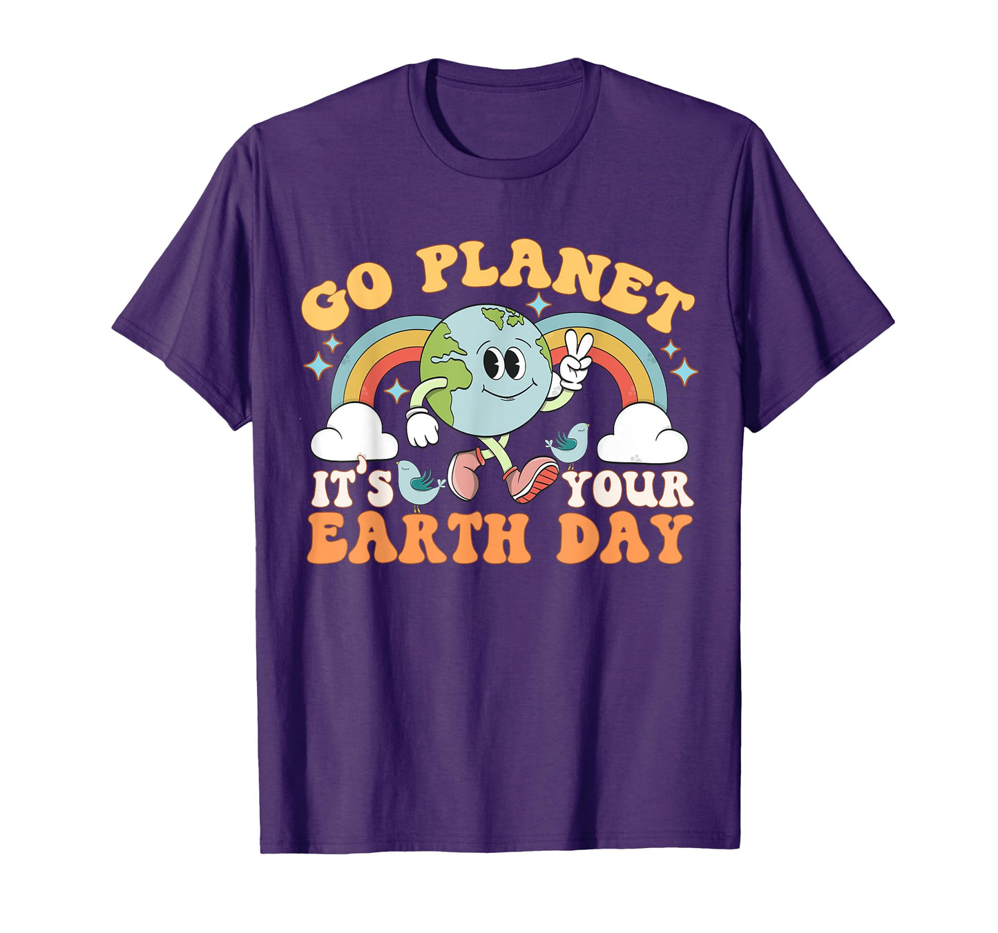Go Planet It's Your Earth Day Groovy Retro Trendy Kawaii T-Shirt