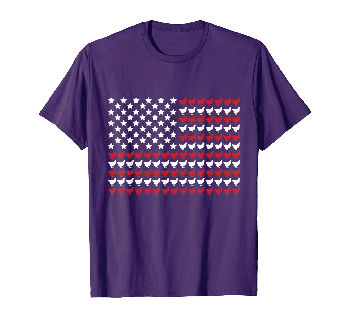Chicken 4th of July Paw Print American Flag Women Kids Men T-Shirt
