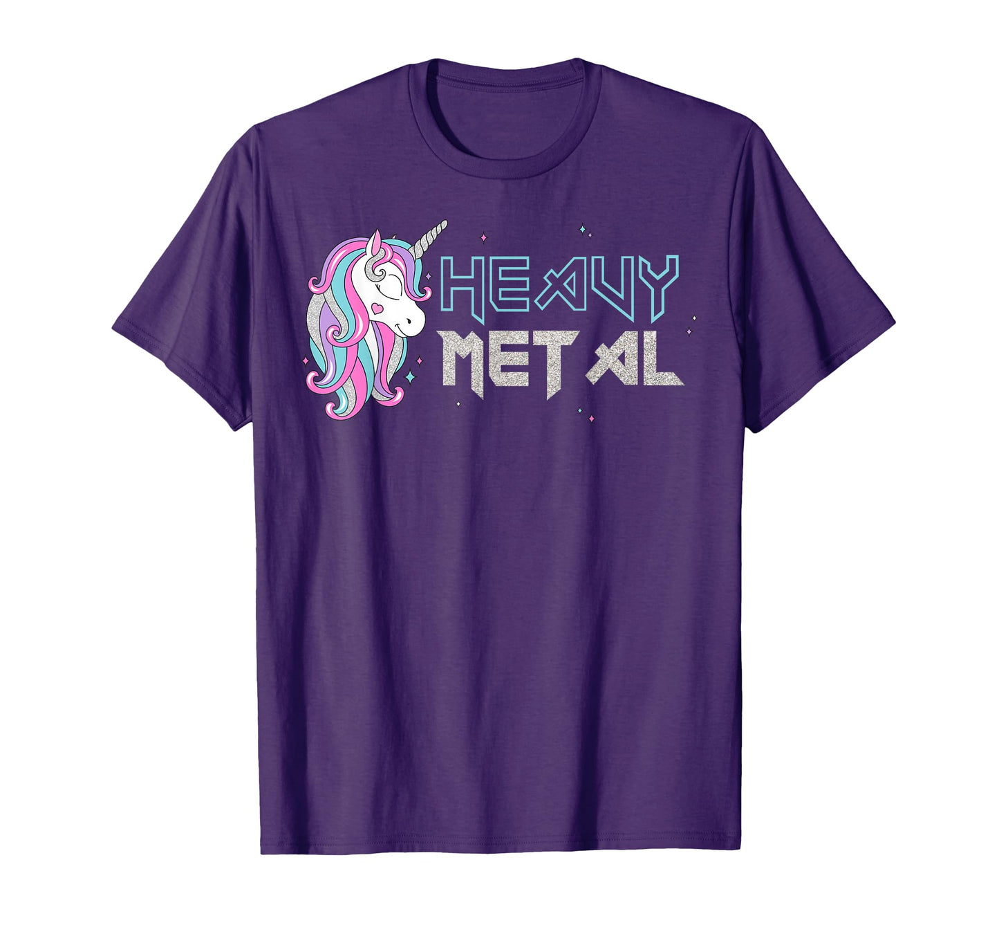 Funny Unicorn Shirt, Ironic Cool Unicorn Heavy Metal Music T-Shirt