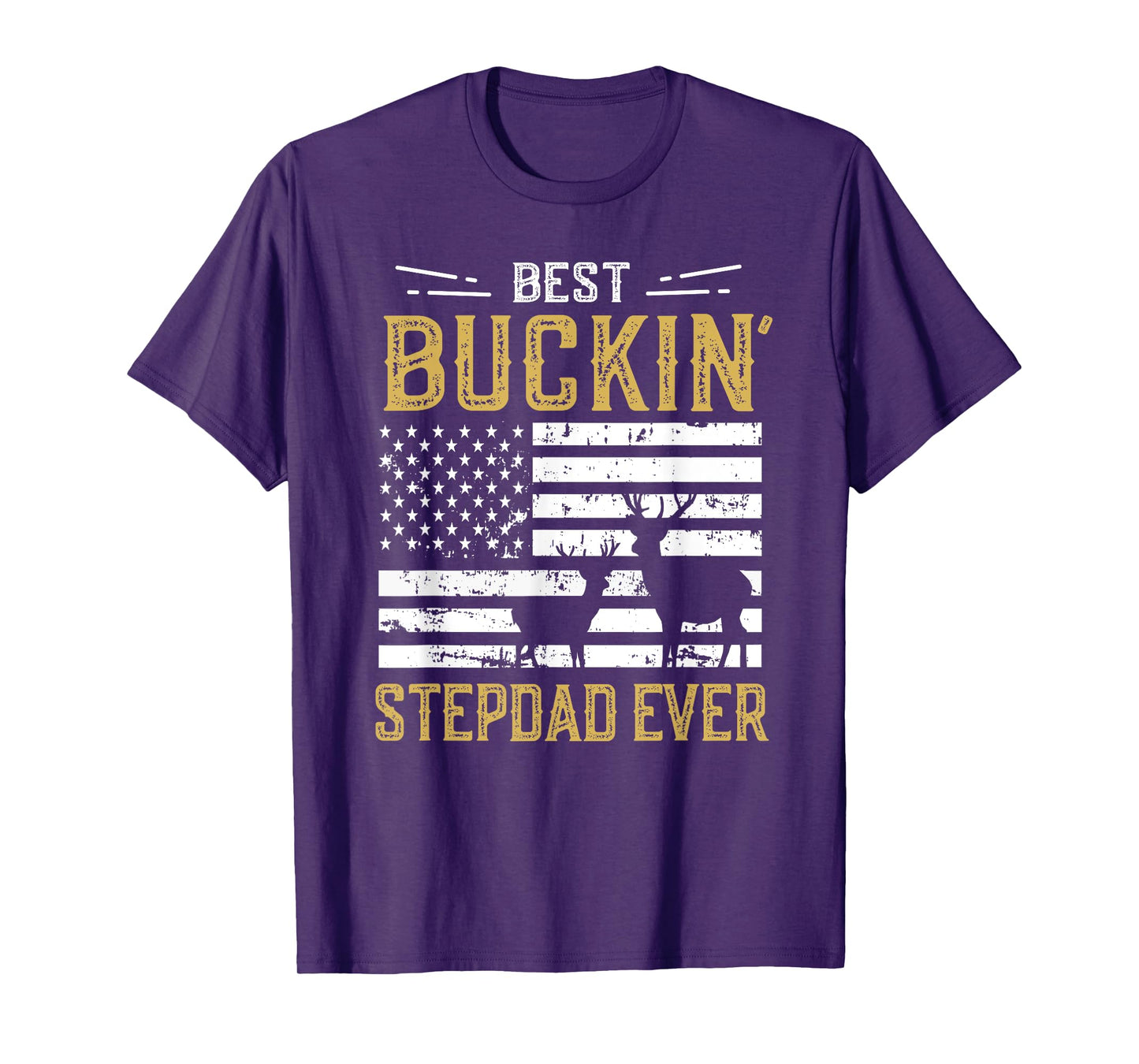 Best Buckin Stepdad Ever Funny Gift Deer Hunter Cool Hunting T-Shirt