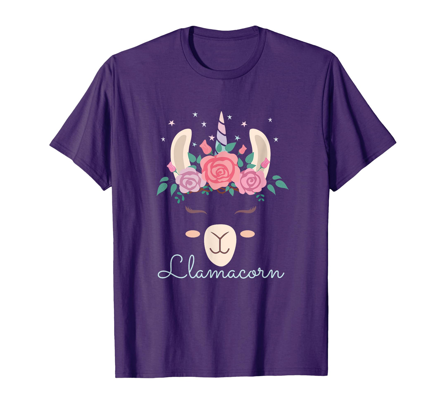 Cute Flowers Lamacorn Llama Unicorn Kawaii Flowers Llama T-Shirt